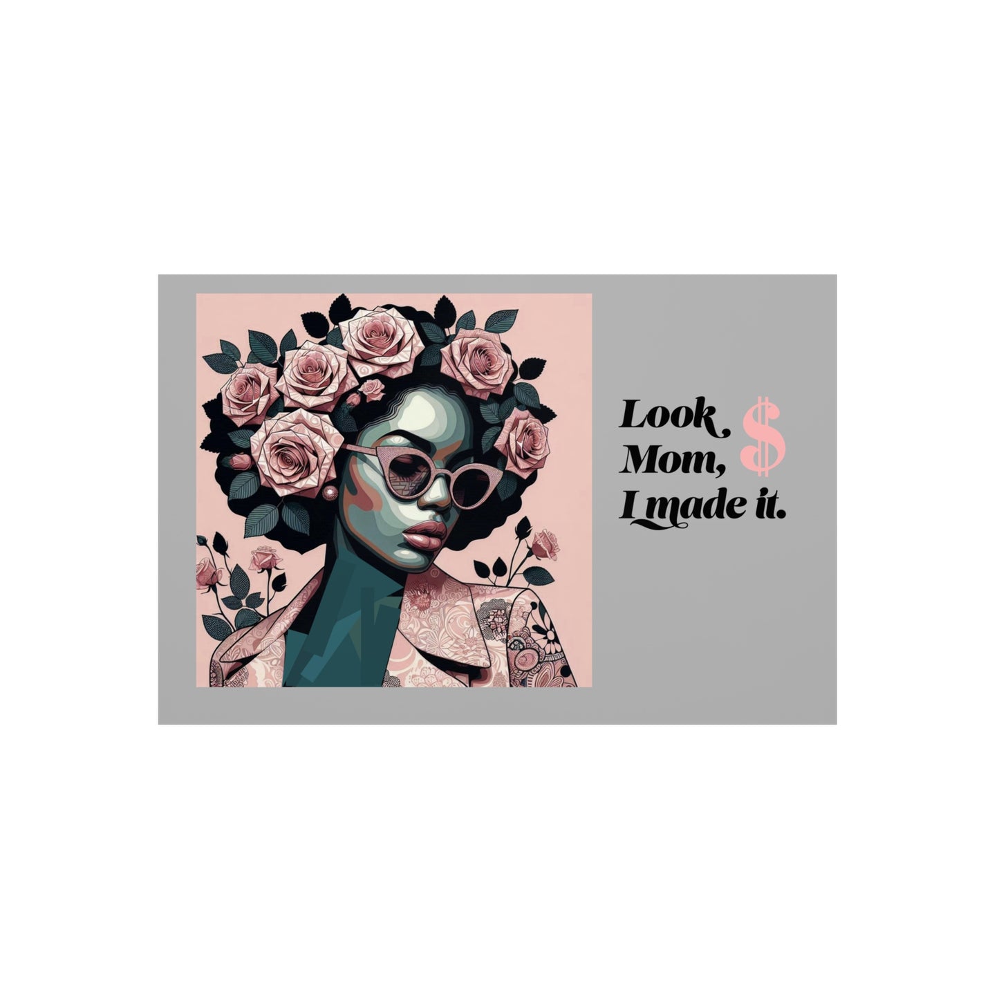 Chic Motivational Foam Board Art | Look Mom, I Made It | Inspirational Wall Decor, Home Office Decor, Gift for Mom, Affirmation Art