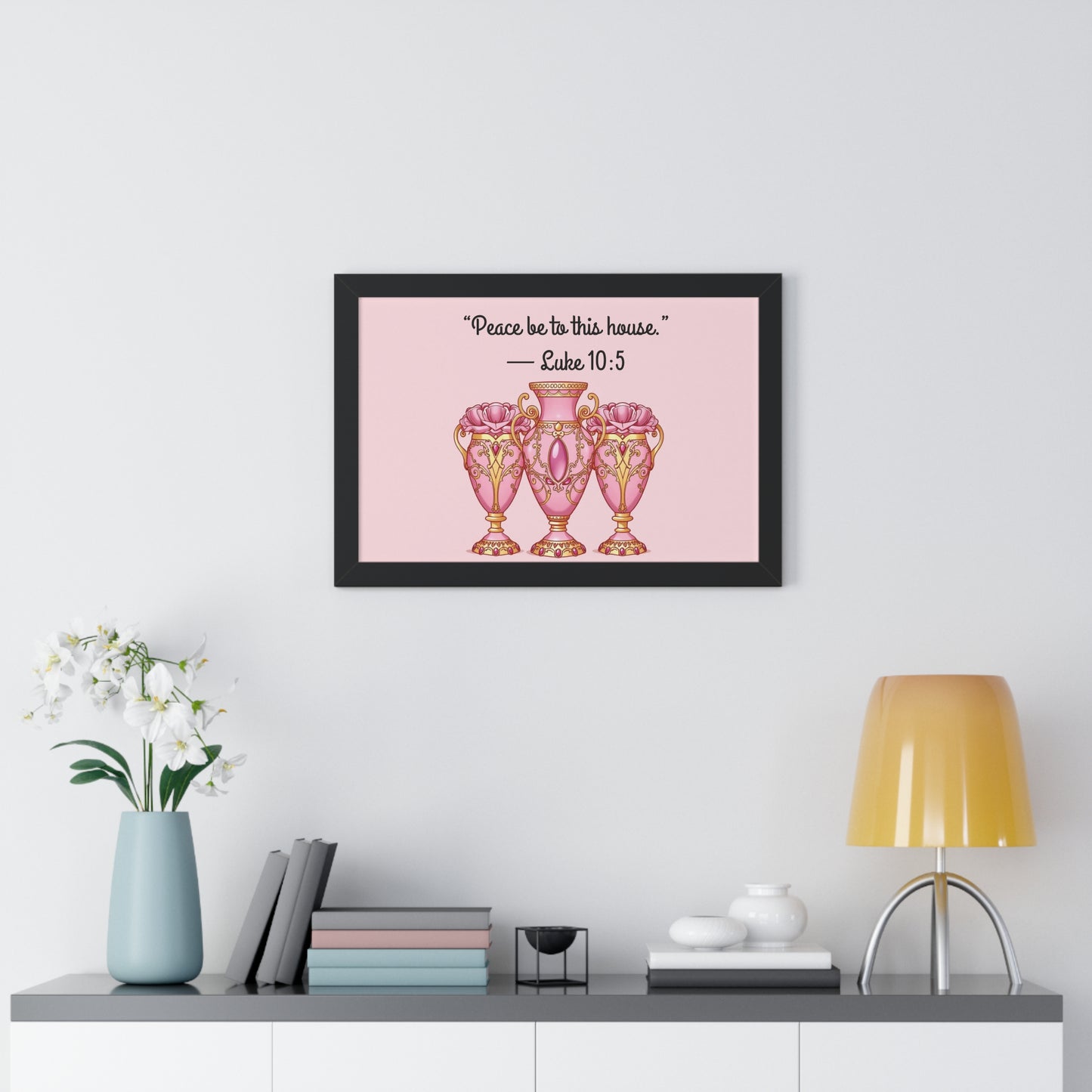 Framed Scripture Art Print, Inspirational Wall Decor, Home Blessing, Gift for Housewarming, Religious Wall Art - 10:5