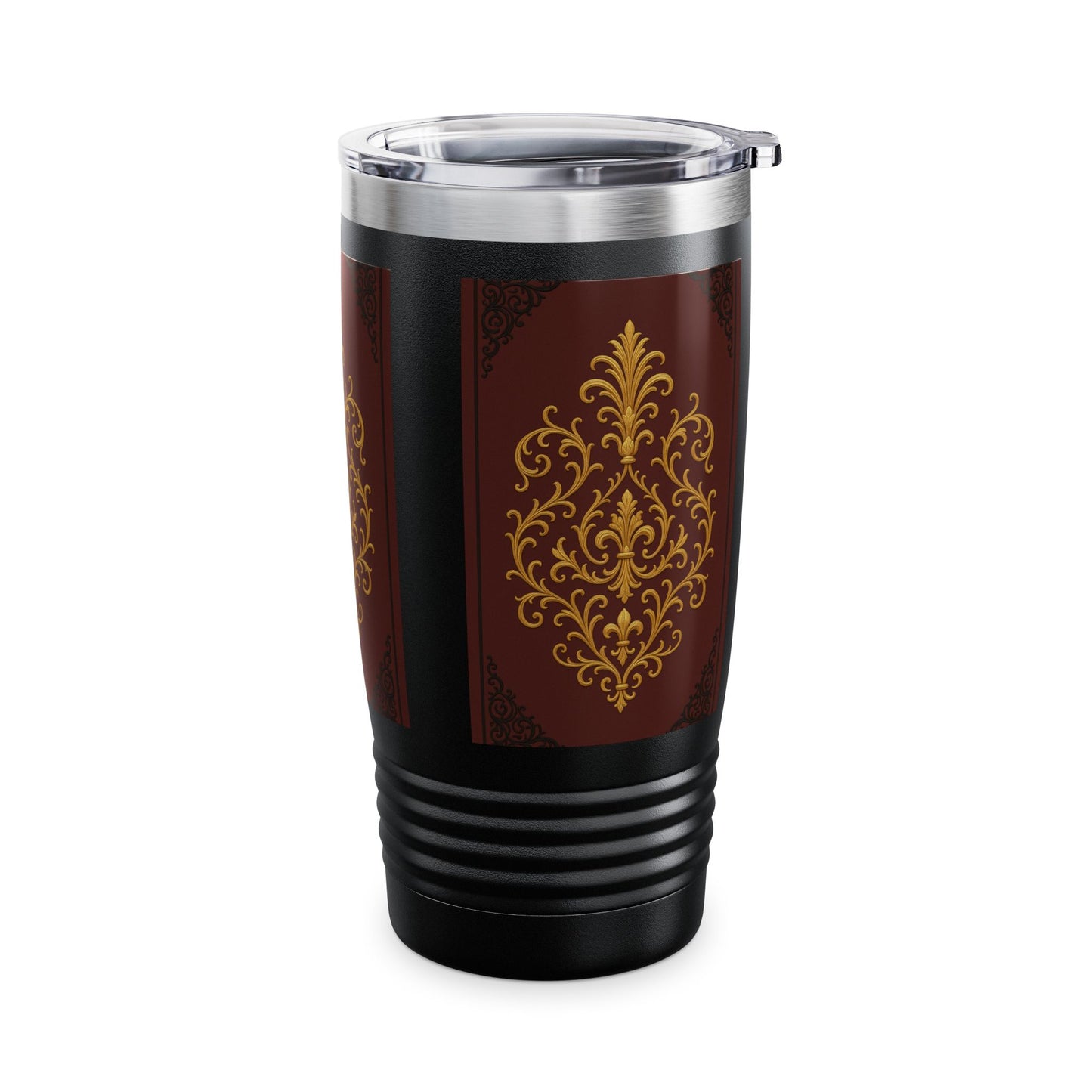 Dusk Burgundy-Black & Gold Baroque 20oz Tumbler – Elegant Gold Baroque on Burgundy