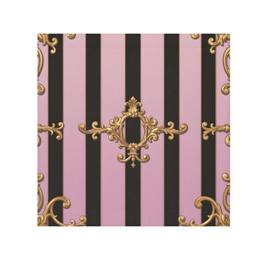 Elegant Decorative Face Towel - Luxurious Home Spa Accents, Gifts for Her, Bathroom Decor - Matte Lavender & Black Striped Gold Baroque