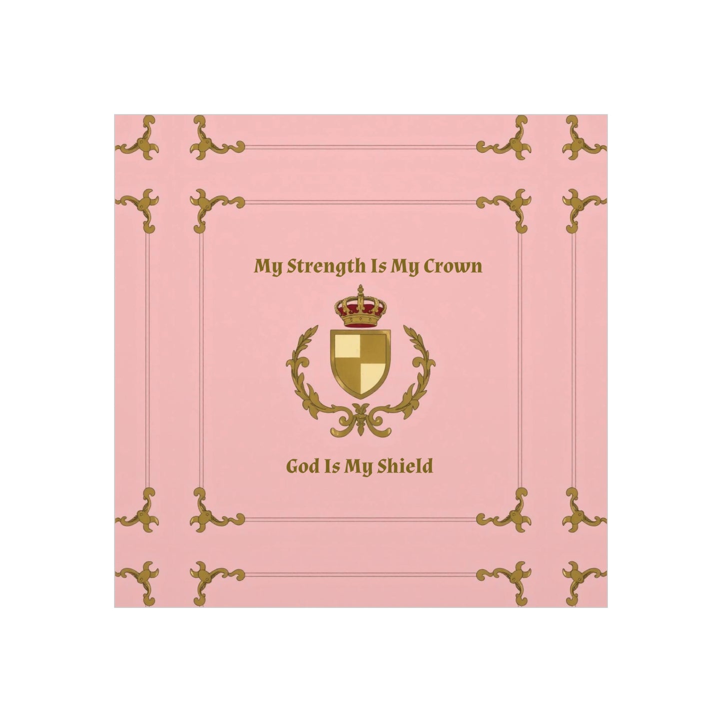 Crest & Crown Spiritual Quote Wall Art, Motivational Decor, Foam Board Print, Home Accent, Gift for Friends, Pink Crown Design