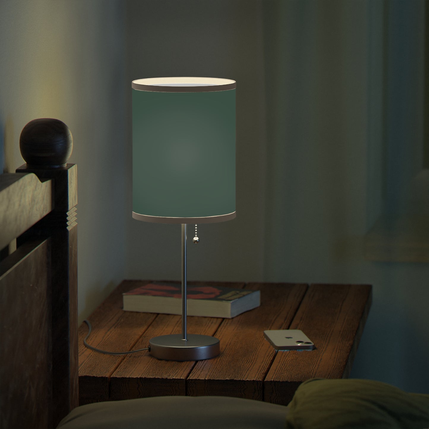 Modern Midnight Green Table Lamp, Stylish Lighting for Home Decor, Green Lamp, USB/CA Plug, Elegant Nightstand Light, Minimalist Design