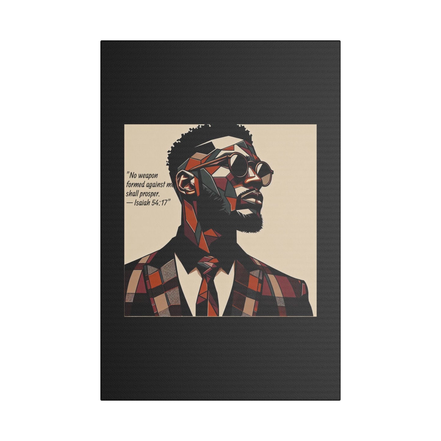 Afro Art Print Canvas, Wall Decor, Satin Stretched Canvas, African American Art, Office Decor, Home Decor - Isaiah 54:17