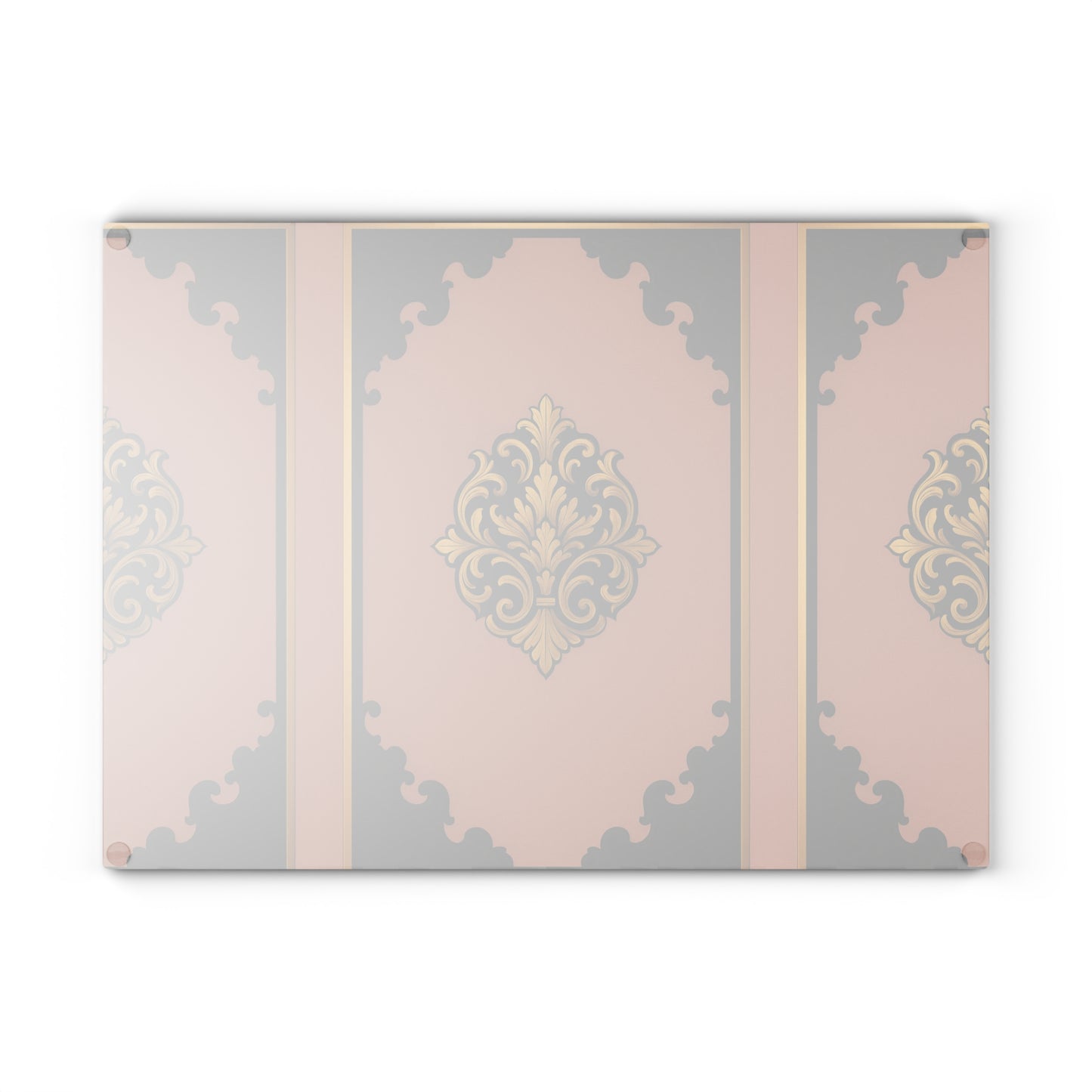 Mauve & Black-Gold Baroque Elegant Glass Cutting Board with Ornate Design, Kitchen Decor, Gift for Home Chef, Wedding Registry, Housewarming Gift
