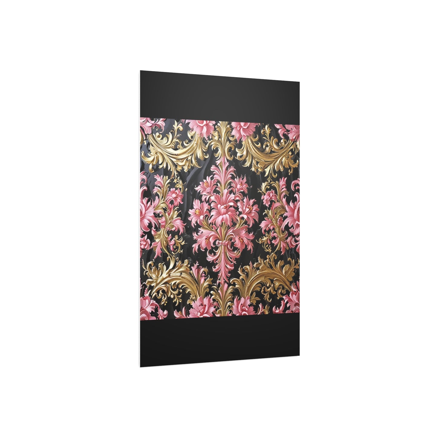 Elegant Floral Foam Board | Decorative Wall Art, Home Decor, Wedding Decor, Party Backdrop - Black & Pink Oil Painting Style Rococo