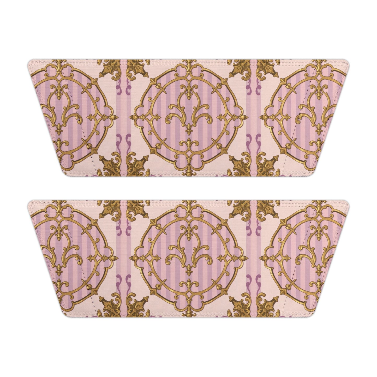 Stylish Lavender & Alabaster Striped Gold Baroque Women's Removable-Strap Sandals - Perfect for Summer, Beach Days, Casual Outings, Weddings