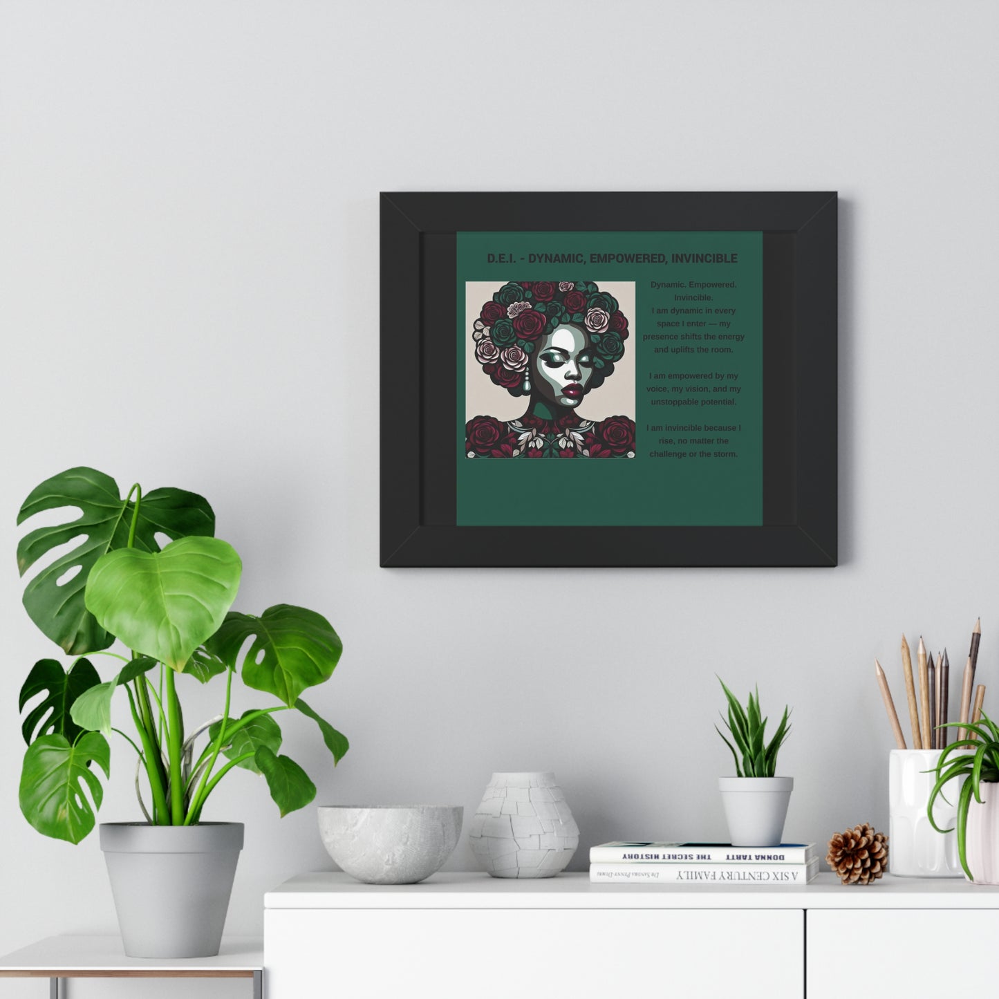 Empowered Woman Framed Poster - Dynamic, Empowered, Invincible Decor for Inspiration