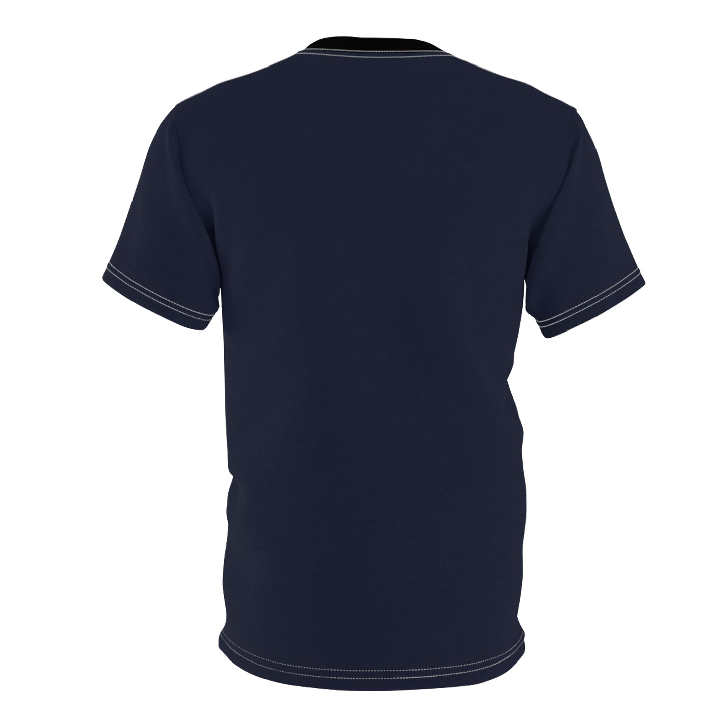 Lunar Midnight Stylish (Black Collar) Unisex AOP Cut & Sew Tee, Casual Wear, Graphic Shirt for Every Occasion, Perfect Gift, Holiday Apparel, Streetwear Fashion
