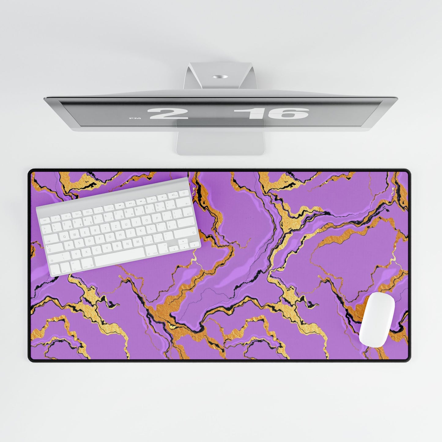 Elegant Marble Lavender Desk Mats - Purple & Black, Office Decor, Workspace Accessories, Desk Protection, Gift for Professionals