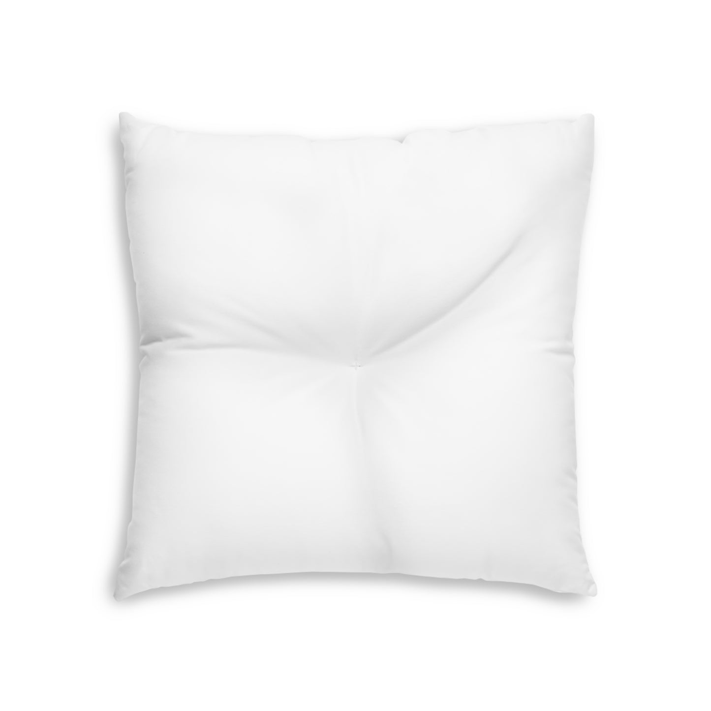 Navy Stripes & Baroque Tufted Floor Pillow — Luxurious Navy & Silver Decorative Cushion