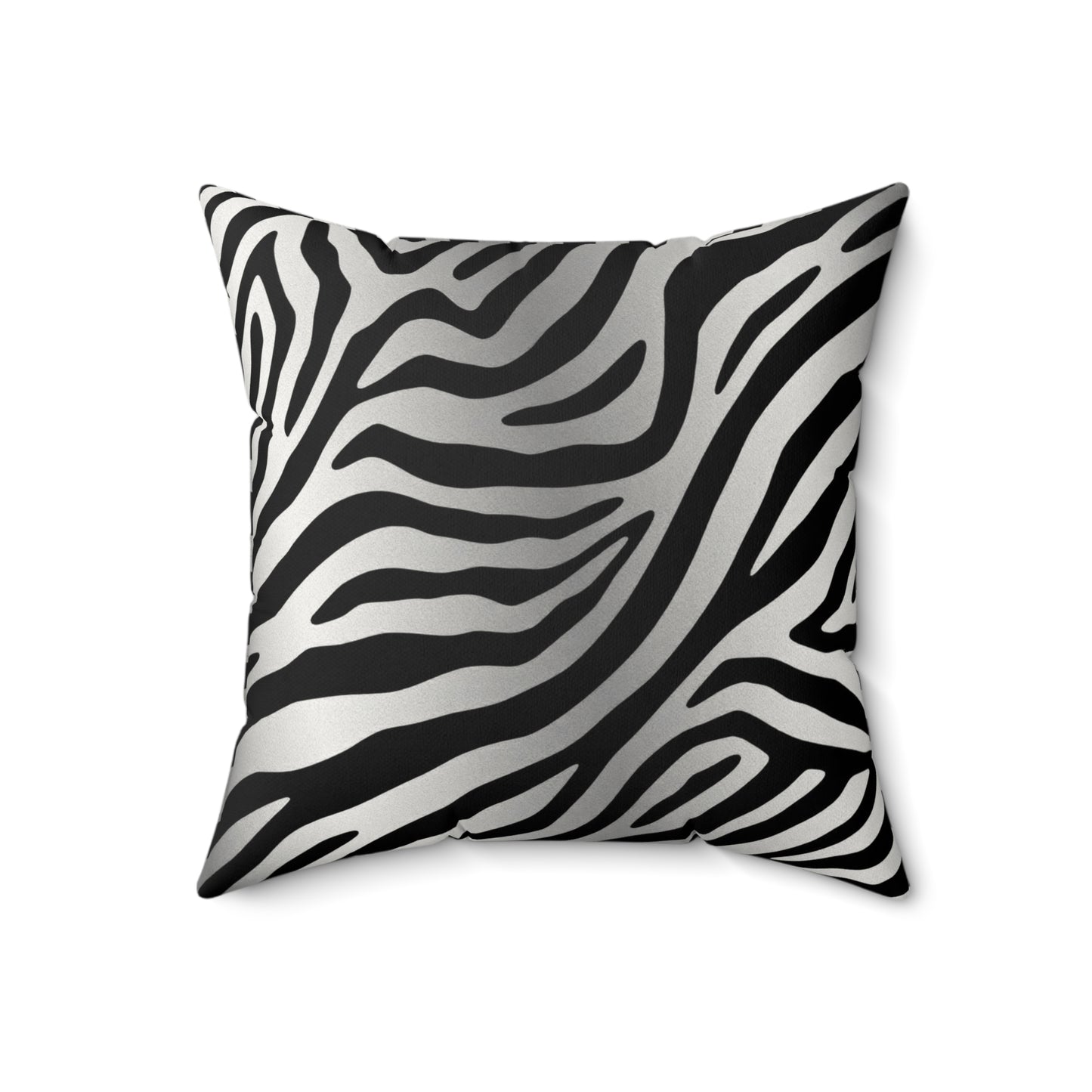 Stylish Faux Suede Zebra Stripe Pillow - Modern Home Decor Accent - Silver