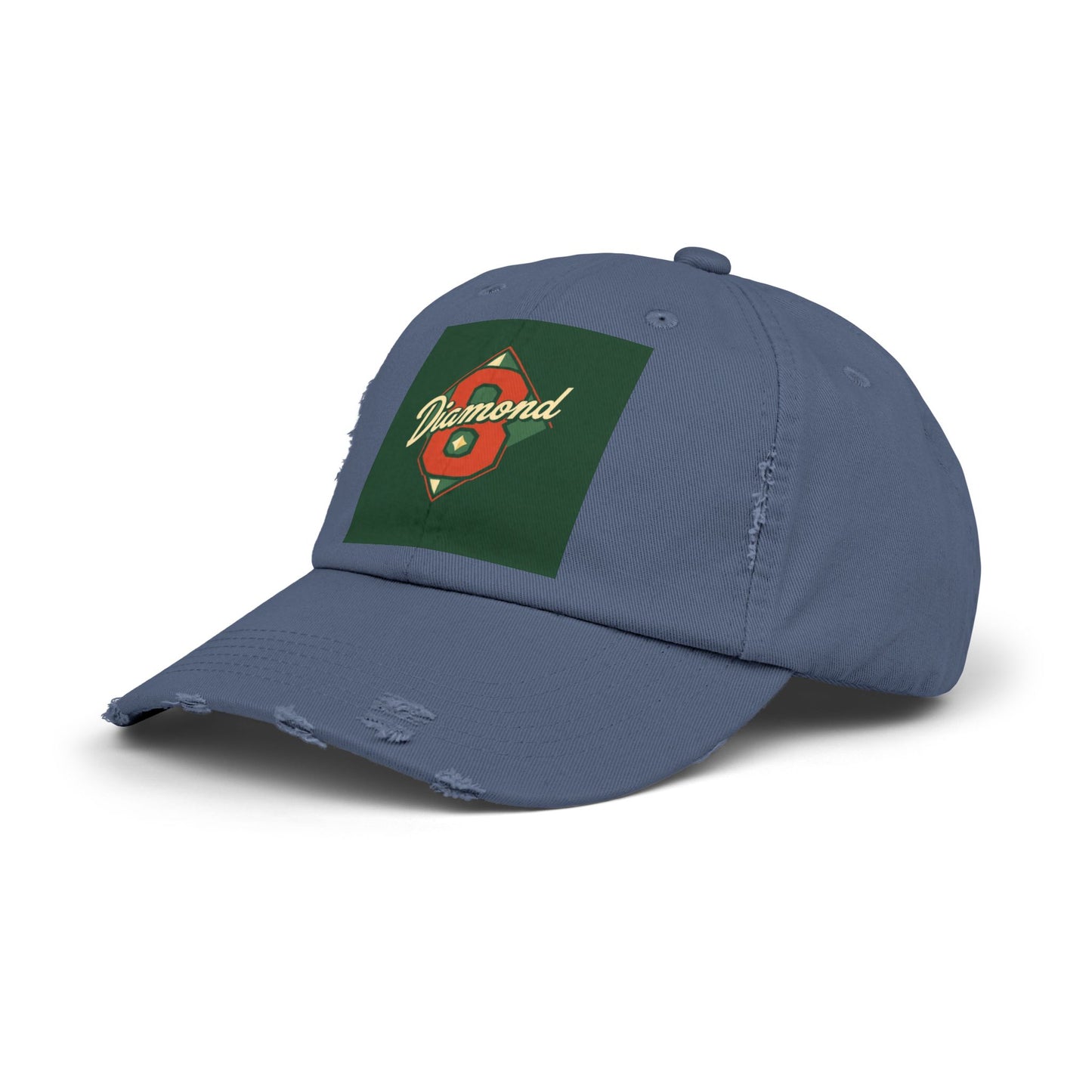 Unisex Distressed Cap - Vintage Baseball Style Hat, Cool Casual Headwear - Diamond 8