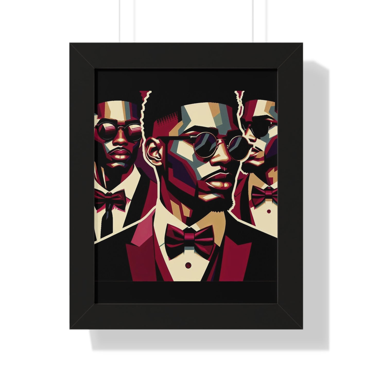 Stylish Framed Vertical Poster - Modern Art for Home Decor - Man In Burgundy Suit