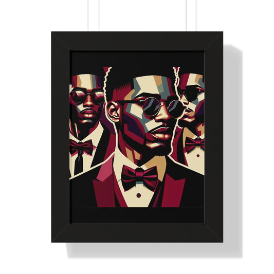 Stylish Framed Vertical Poster - Modern Art for Home Decor - Man In Burgundy Suit