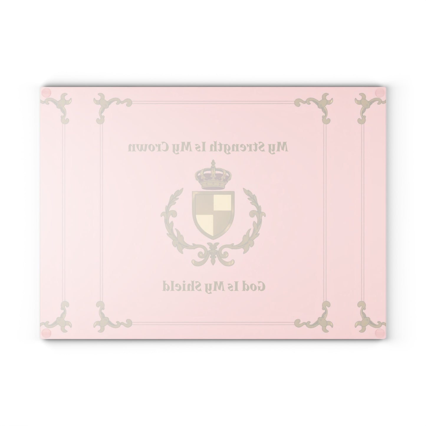 Crest & Crown Spiritual Quote Glass Cutting Board with Inspirational Quote, Kitchen Decor, Gift for Home, Wedding Present, Housewarming Gift