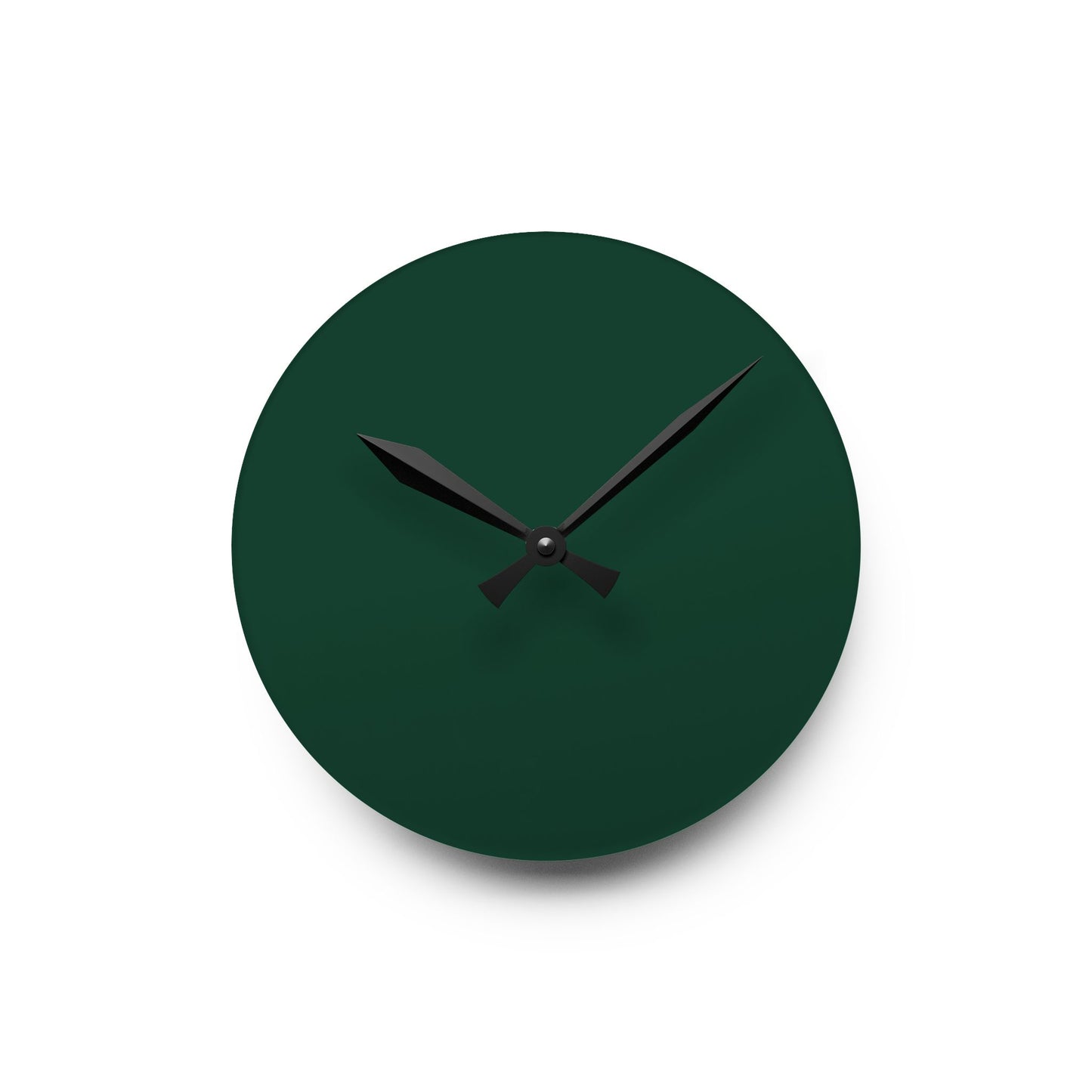 Modern Midnight Green Minimalist Acrylic Wall Clock, Home Decor, Stylish Timepiece, Gift for Housewarming, Office or Living Room, Green Accent