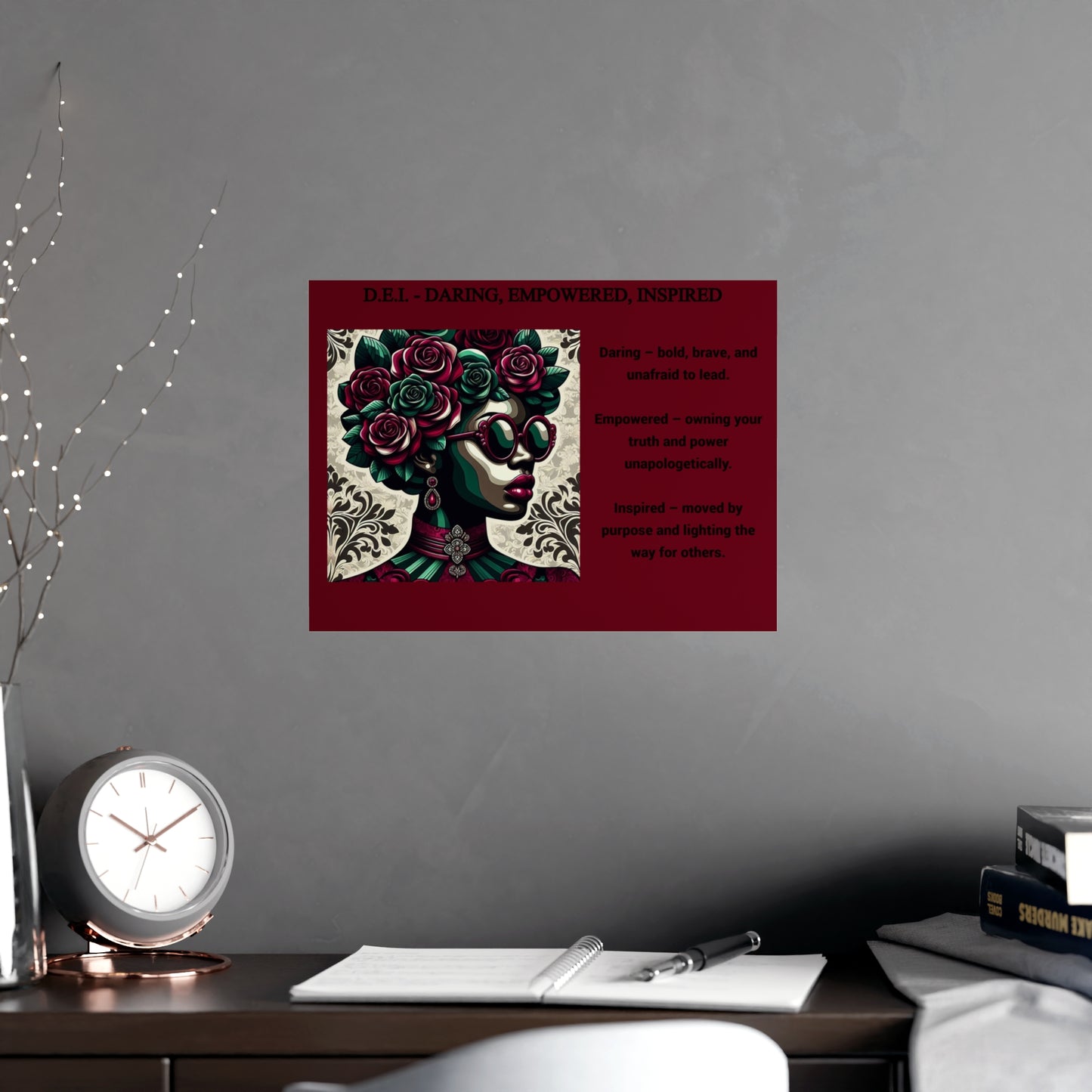 Empowered Woman Matte Poster - Inspirational Art for Home Decor - Daring, Empowered, Inspired