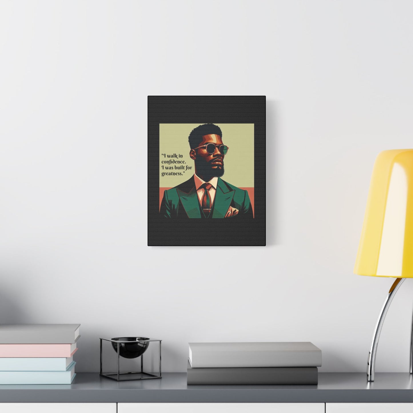 Afro Art Print Canvas, Wall Decor, Satin Stretched Canvas, African American Art, Office Decor, Home Decor - Built For Greatness
