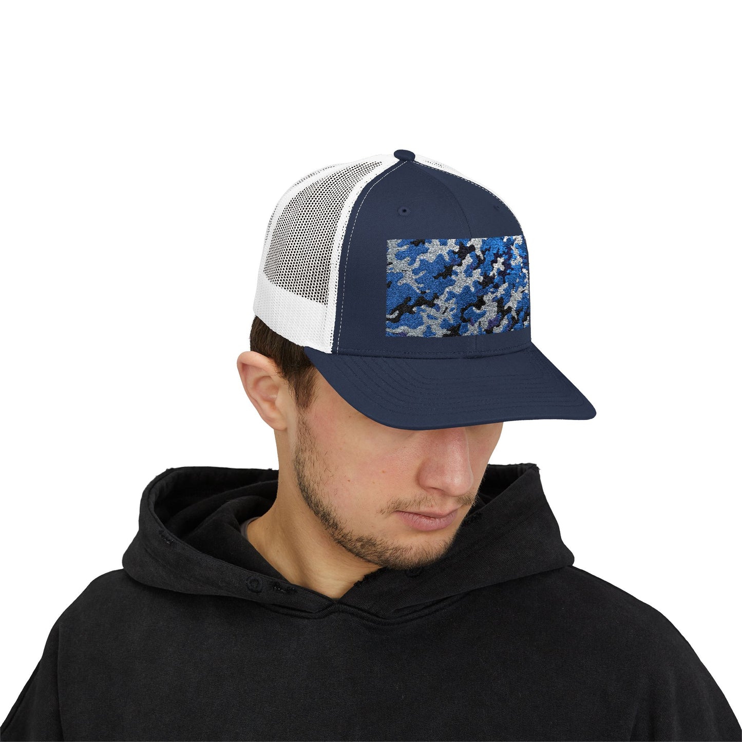 Camouflage Sequin Snapback Cap | Trendy Hats for Outdoor Lovers, Fashion Accessory, Gift for Him/Her, Summer Style - Blue Camo