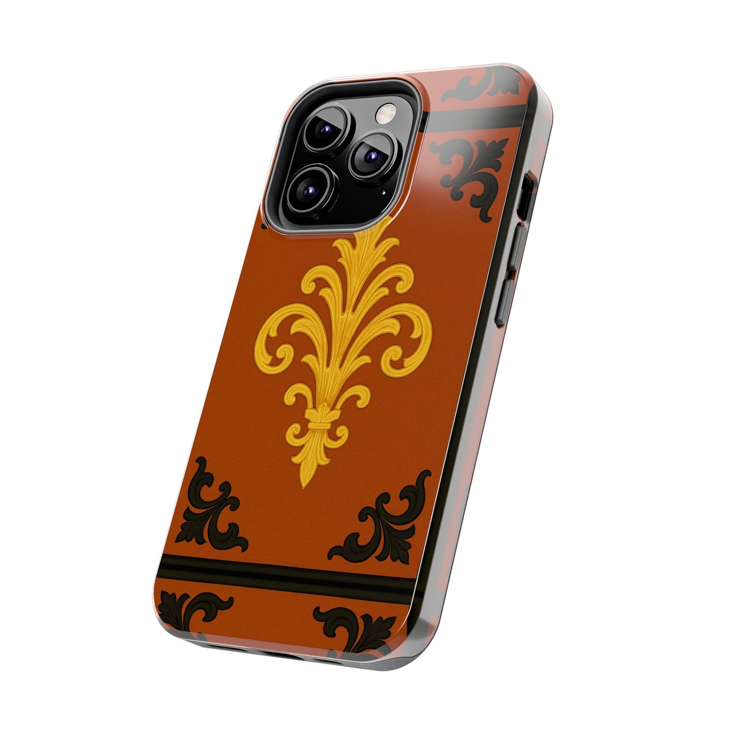 Dusk Terracotta Baroque Tough Phone Case — Vintage Baroque Design, Protective iPhone Cover