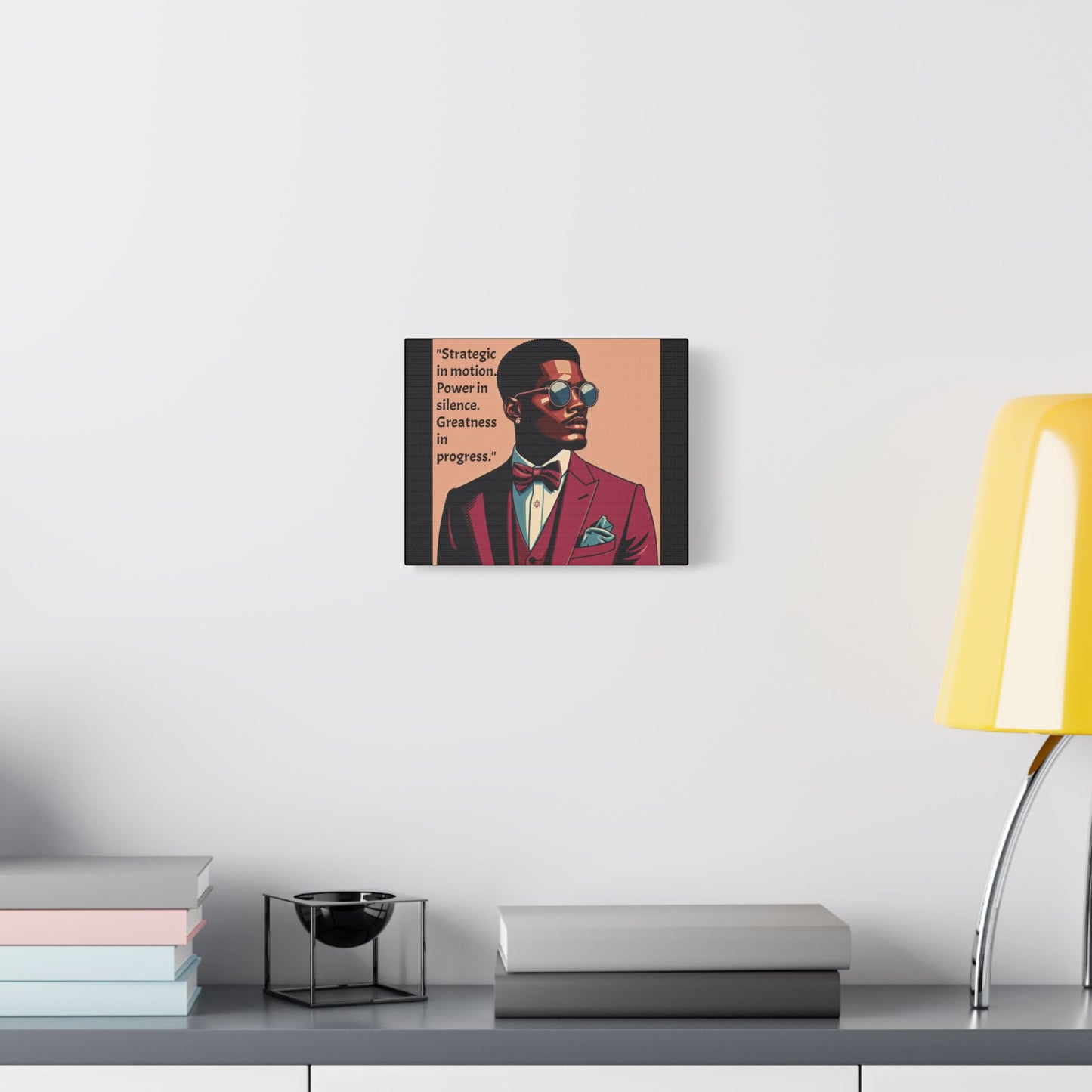 Afro Art Print Canvas, Wall Decor, Satin Stretched Canvas, African American Art, Office Decor, Home Decor - "Strategic In Motion...."