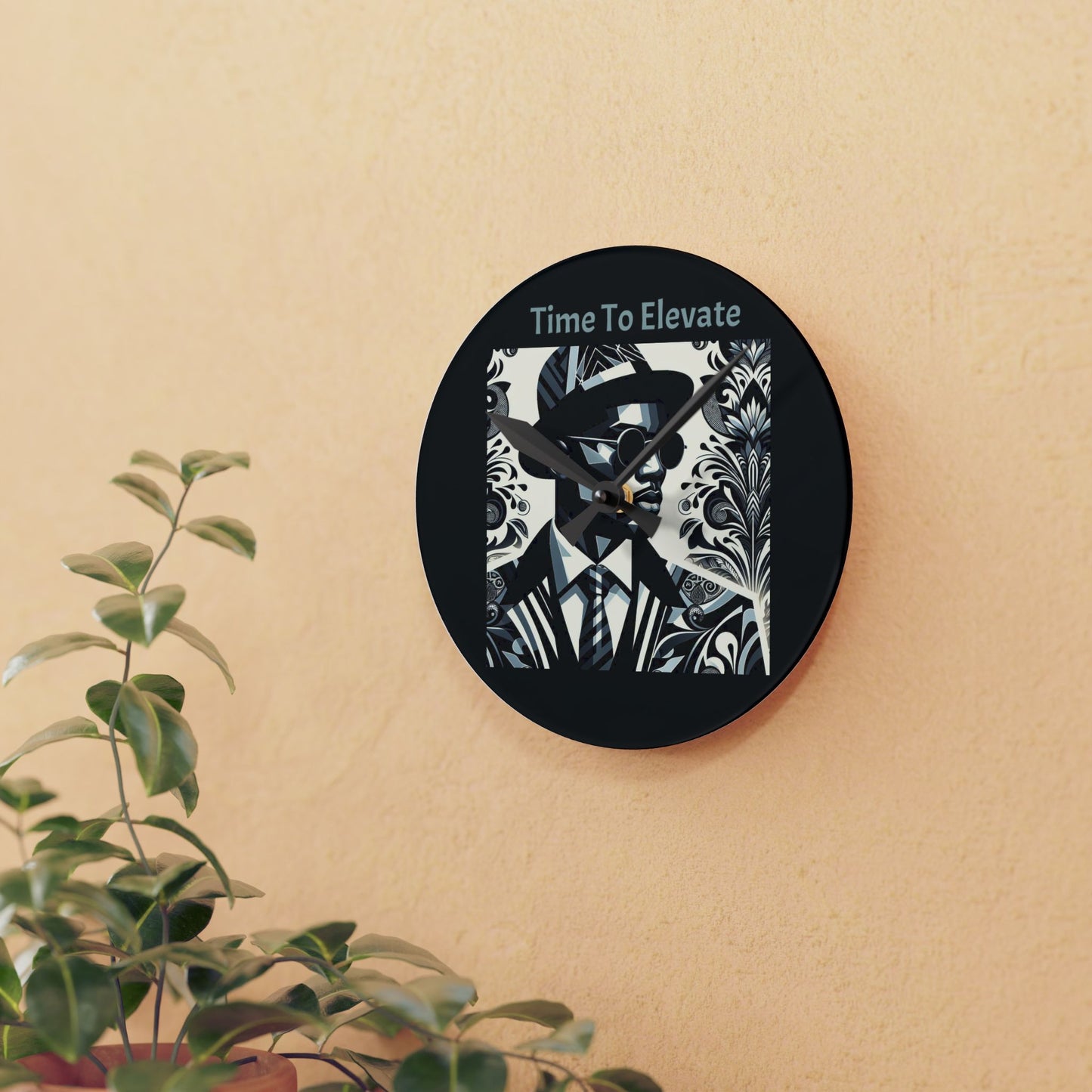 Stylish Acrylic Wall Clock with 'Time To Elevate' Design - Modern Home Decor, Unique Gift, Office Art, Wall Decoration, Elegant Timepiece