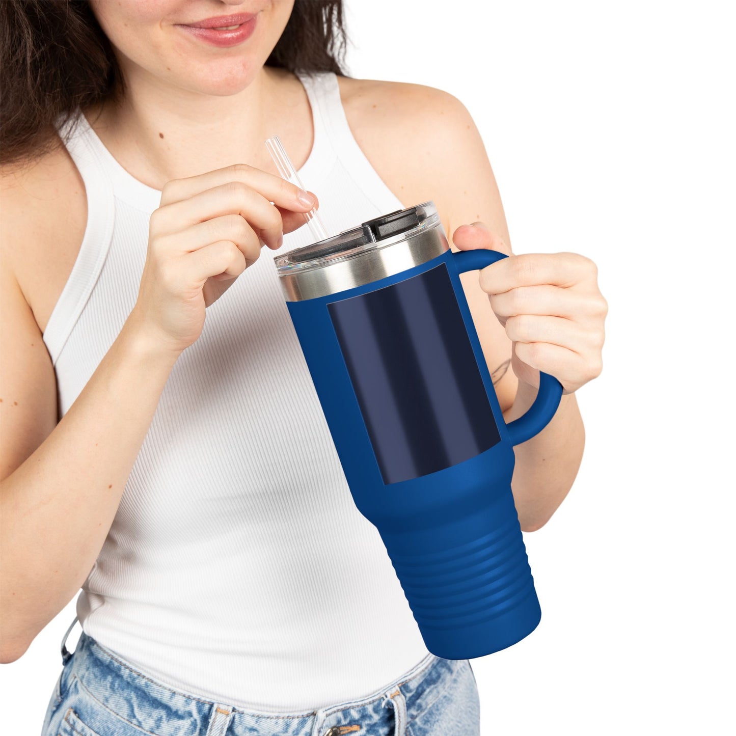 Lunar Midnight 40oz Insulated Travel Mug, Perfect for Coffee Lovers, Customizable Drinkware for Road Trips, Personalized Gift for Teachers, Durable