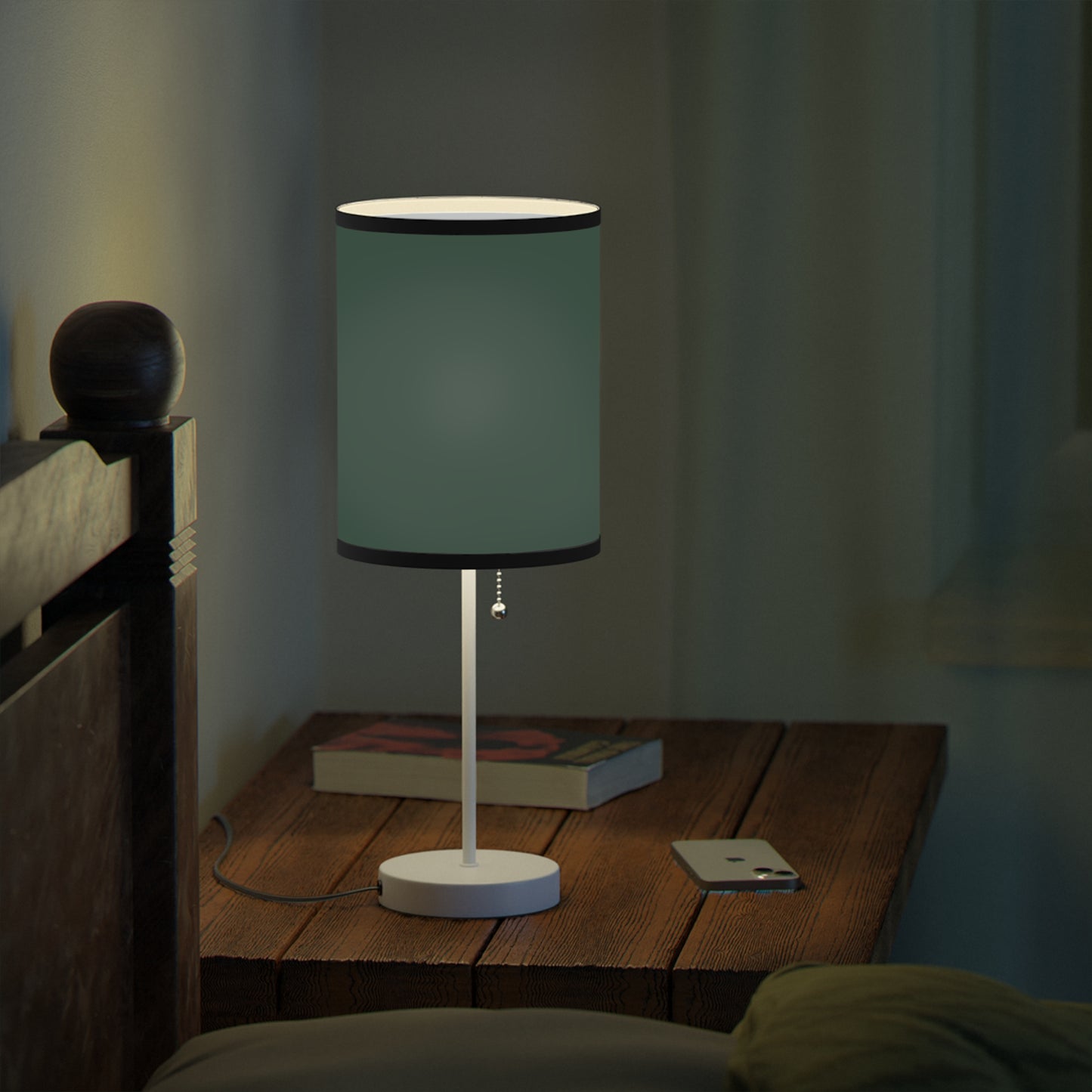 Modern Midnight Green Table Lamp, Stylish Lighting for Home Decor, Green Lamp, USB/CA Plug, Elegant Nightstand Light, Minimalist Design