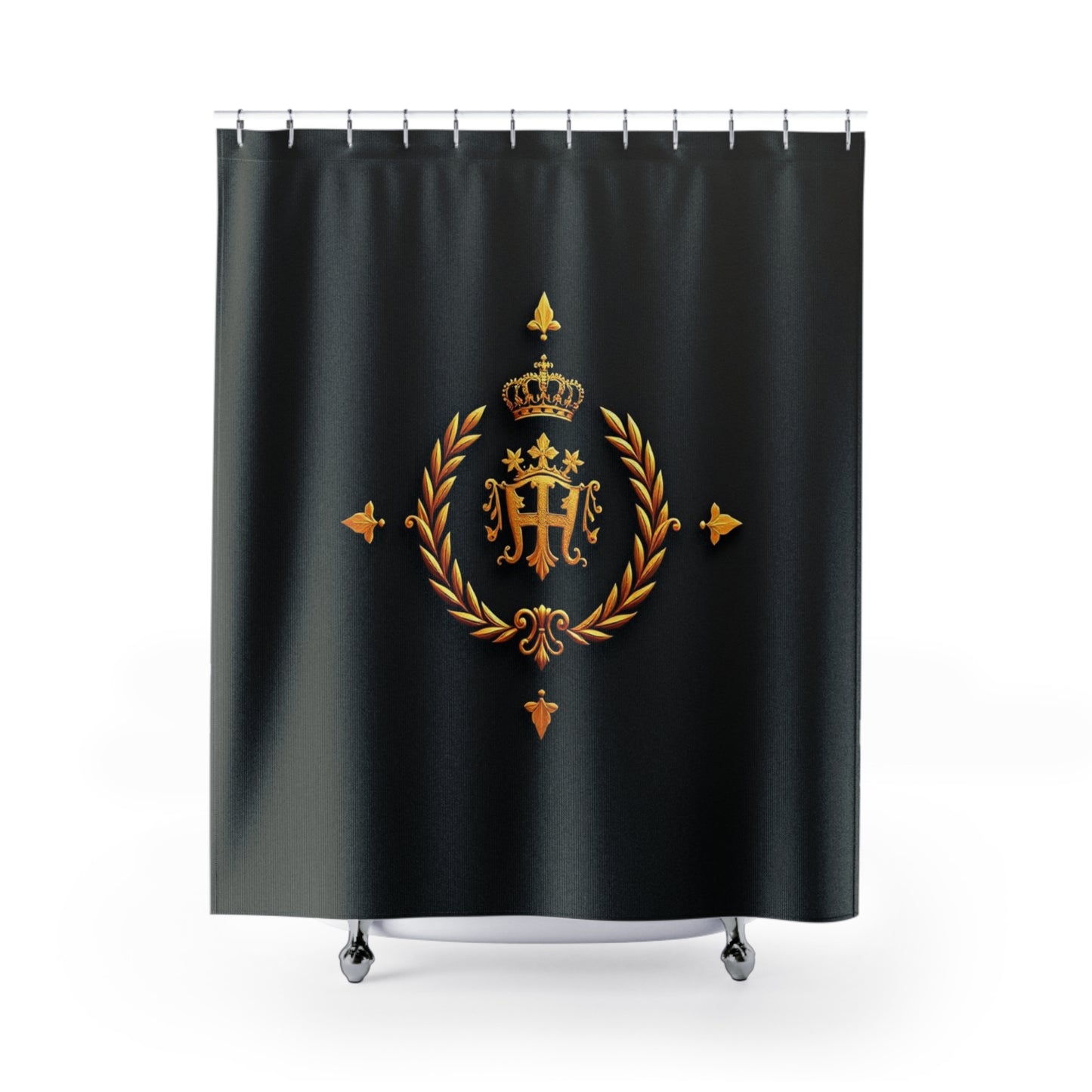 Luxurious Gold Crown Shower Curtain | Elegant Bathroom Decor | Royal Themed Home Accessories, Gift for Housewarming - Gold Crest