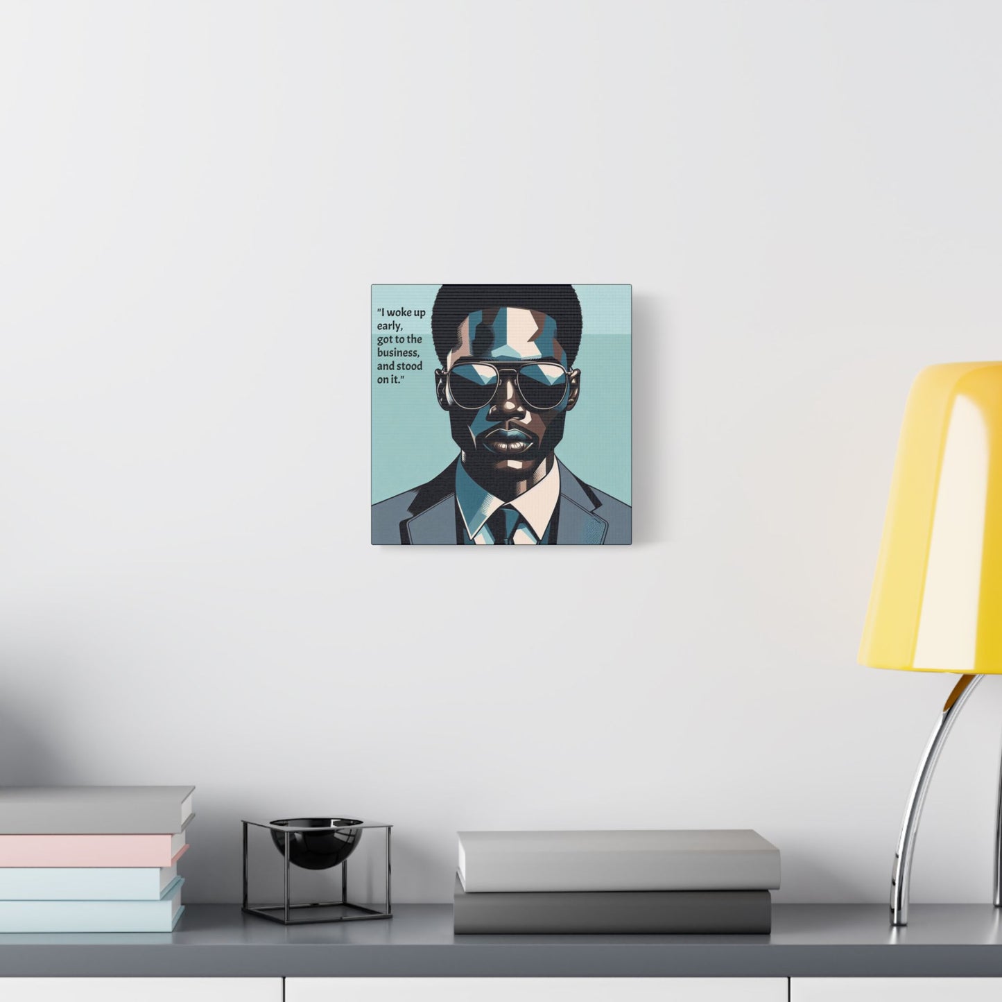 Afro Art Print Canvas, Wall Decor, Satin Stretched Canvas, African American Art, Office Decor, Home Decor - "I woke up early"