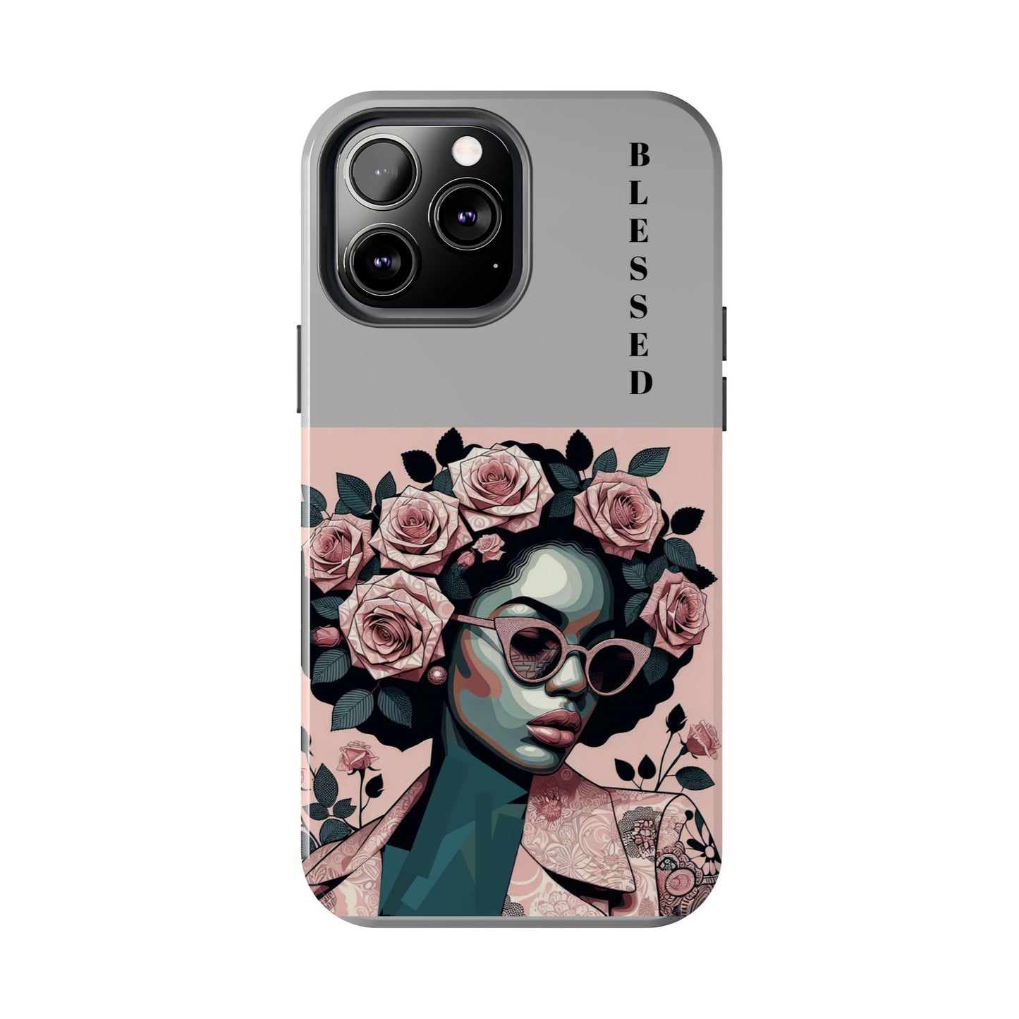 Blessed Floral Tough Phone Cases | Unique Gift for Her, Gift for Mom, Stylish Protection, Birthday Present, Black Girl Art