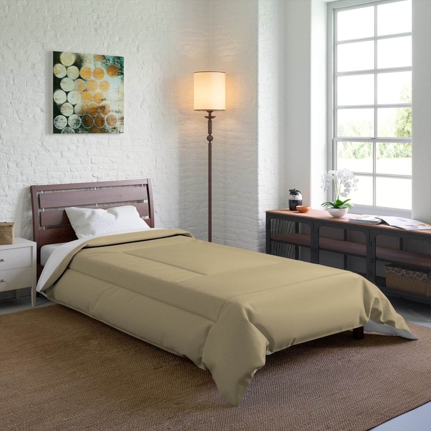 Vanilla Wheat Cozy Beige Comforter for Ultimate Sleep, Modern Bedding, Bedroom Decor, Gift for New Home, All-Season Comforter