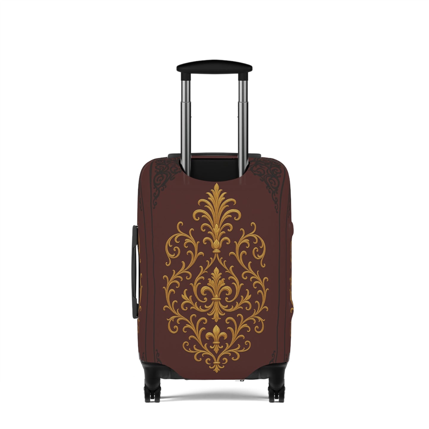 Dusk Burgundy-Black & Gold Baroque Luggage Cover – Burgundy Decorative Travel Protector