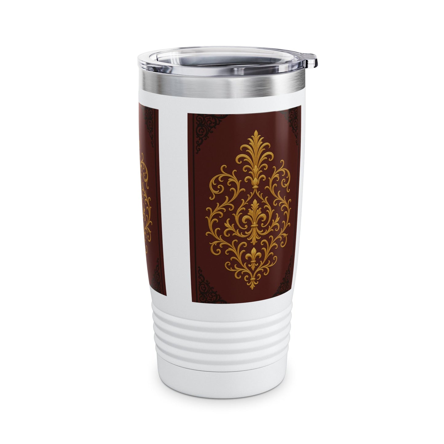 Dusk Burgundy-Black & Gold Baroque 20oz Tumbler – Elegant Gold Baroque on Burgundy