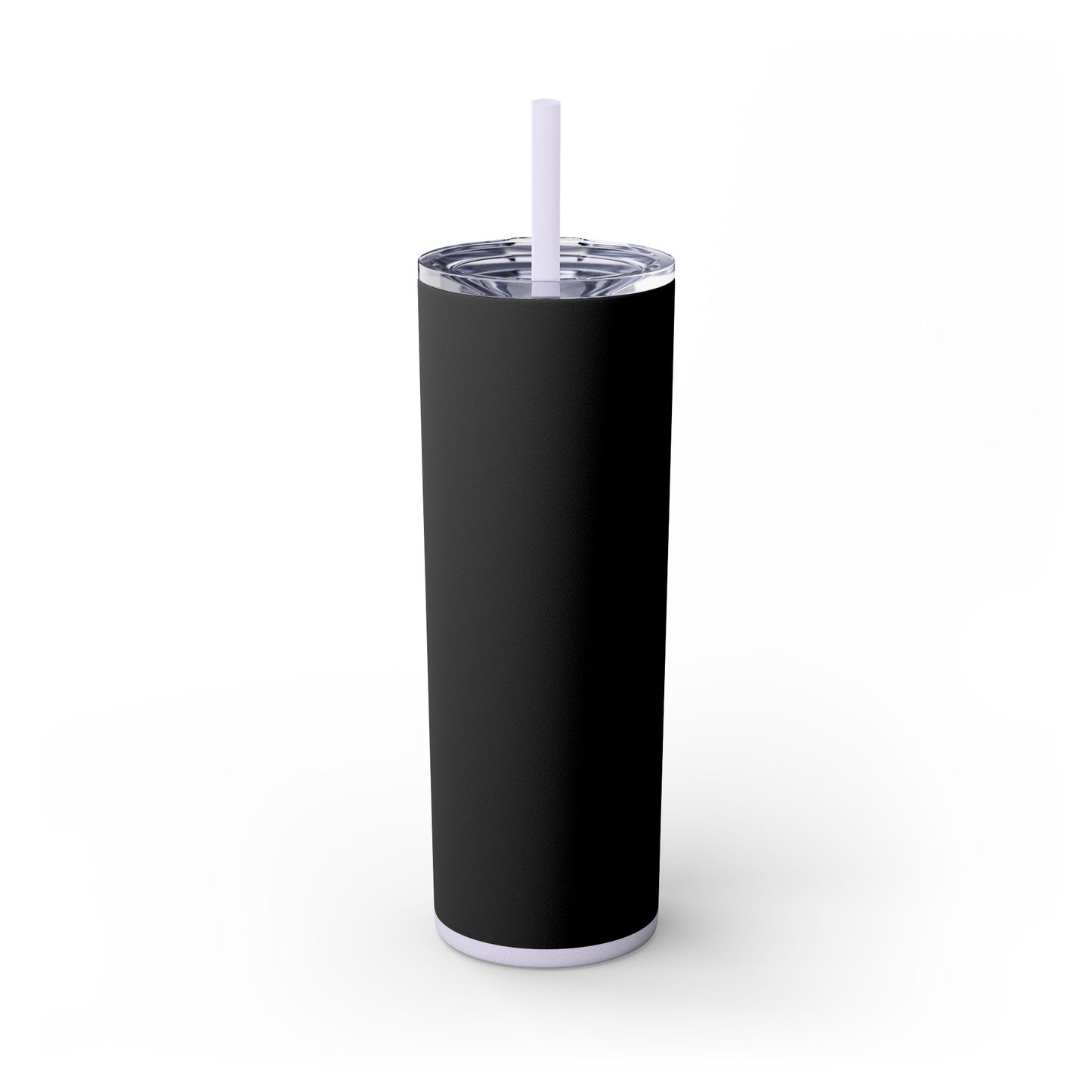 Stylish Black Skinny Tumbler with Straw, 20oz - Perfect for Coffee, Juice, and Smoothies, Ideal Gift for Any Occasion