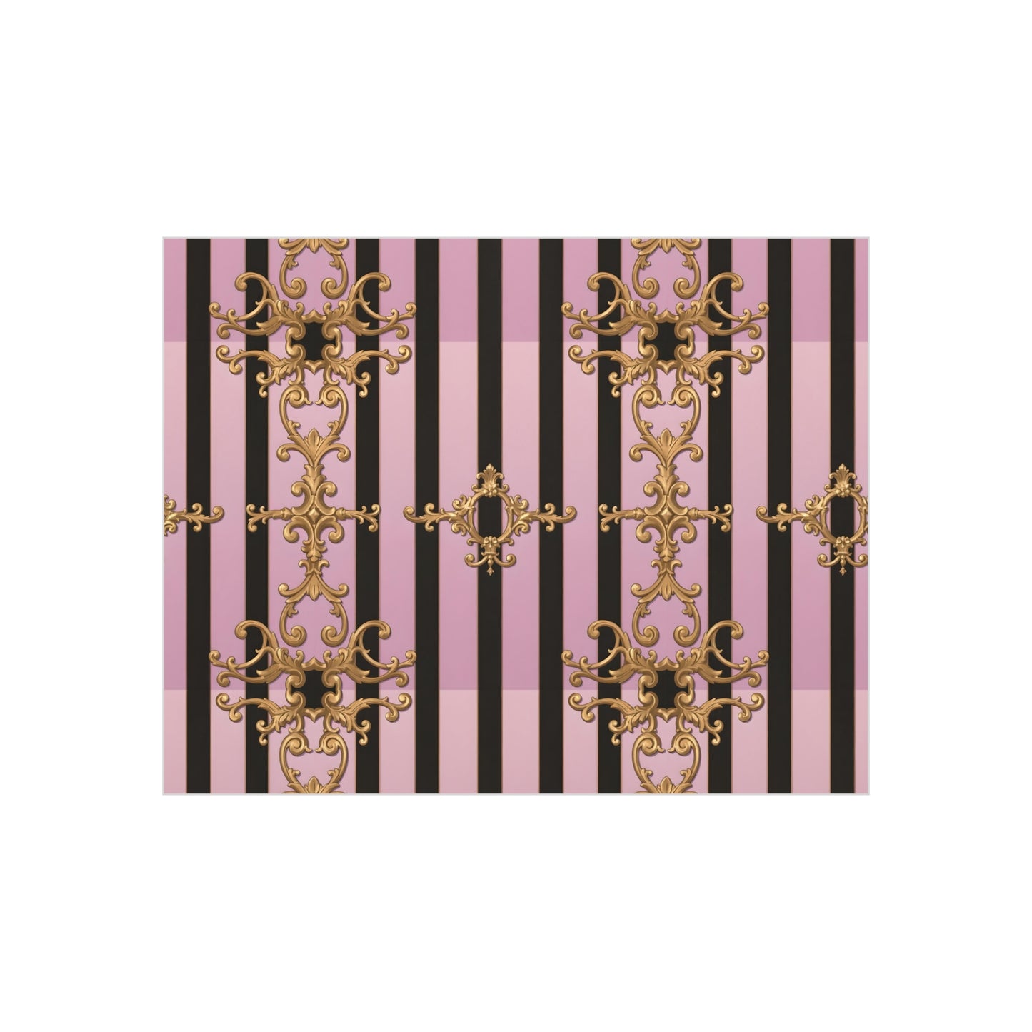 Elegant Decorative Foam Board | Wall Art, Home Decor, Office Accent, Gift Idea, Event Decoration - Lavender Ombre Striped Gold Baroque