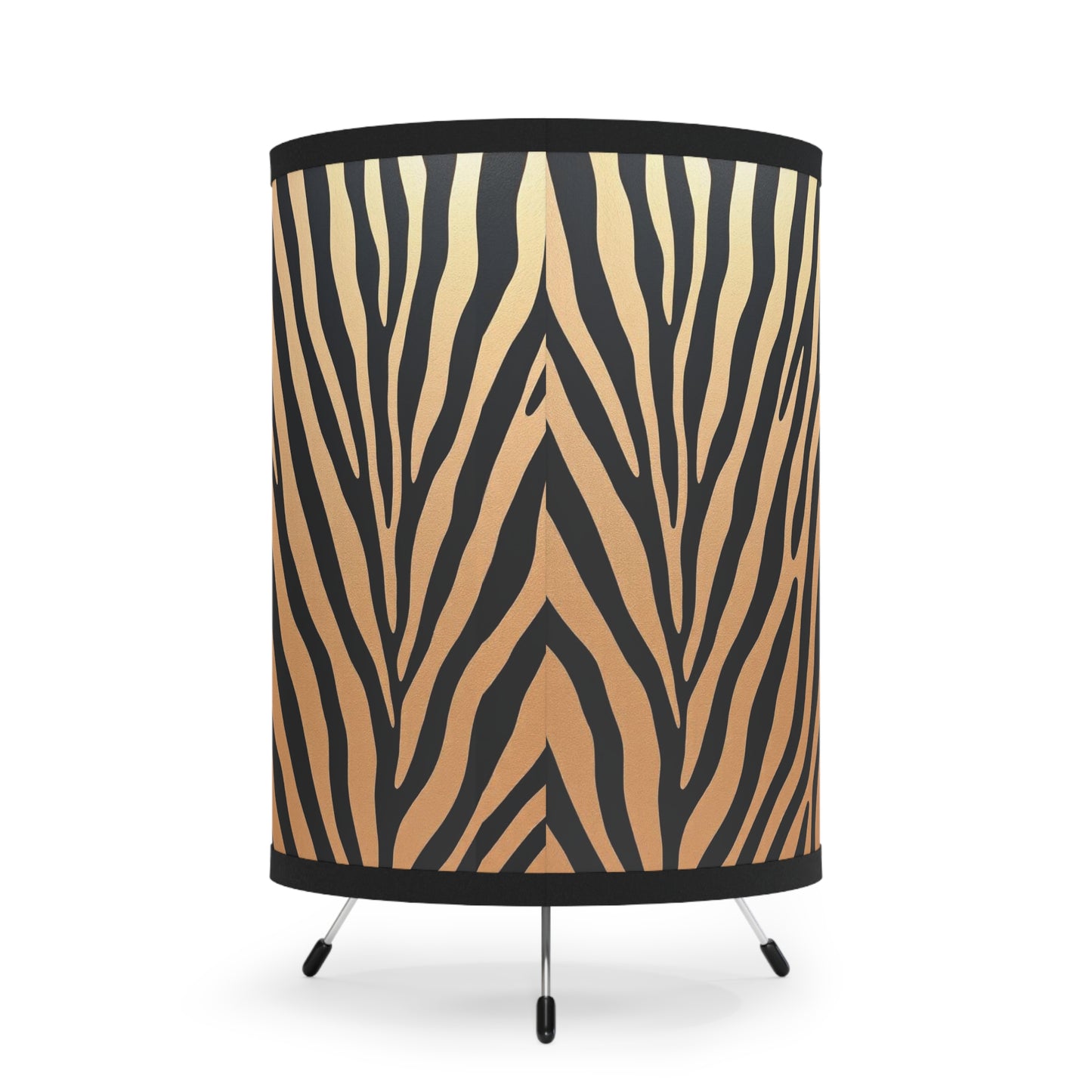 Zebra Print Tripod Lamp - Modern Home Decor with High-Res Shades