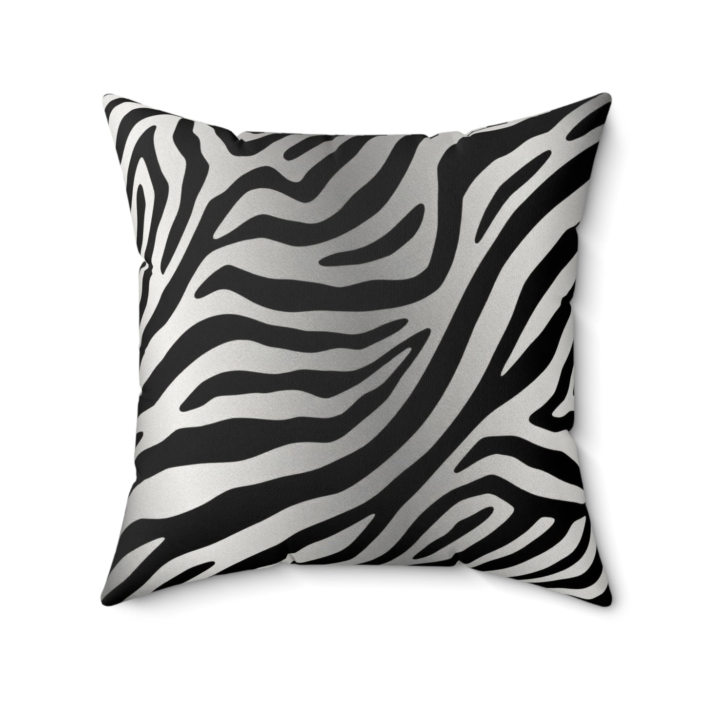 Stylish Faux Suede Zebra Stripe Pillow - Modern Home Decor Accent - Silver