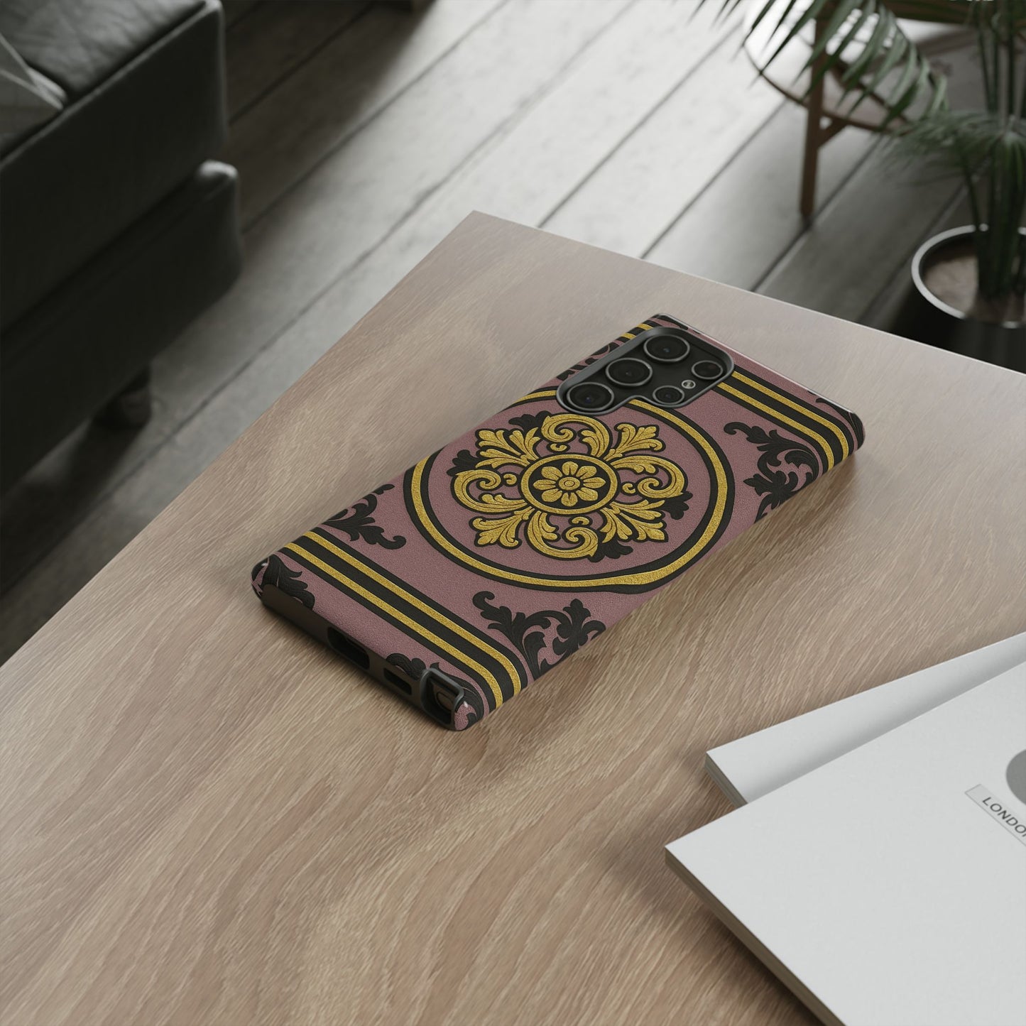 Gilded Mauve With Gold-Black Baroque Tough Cases