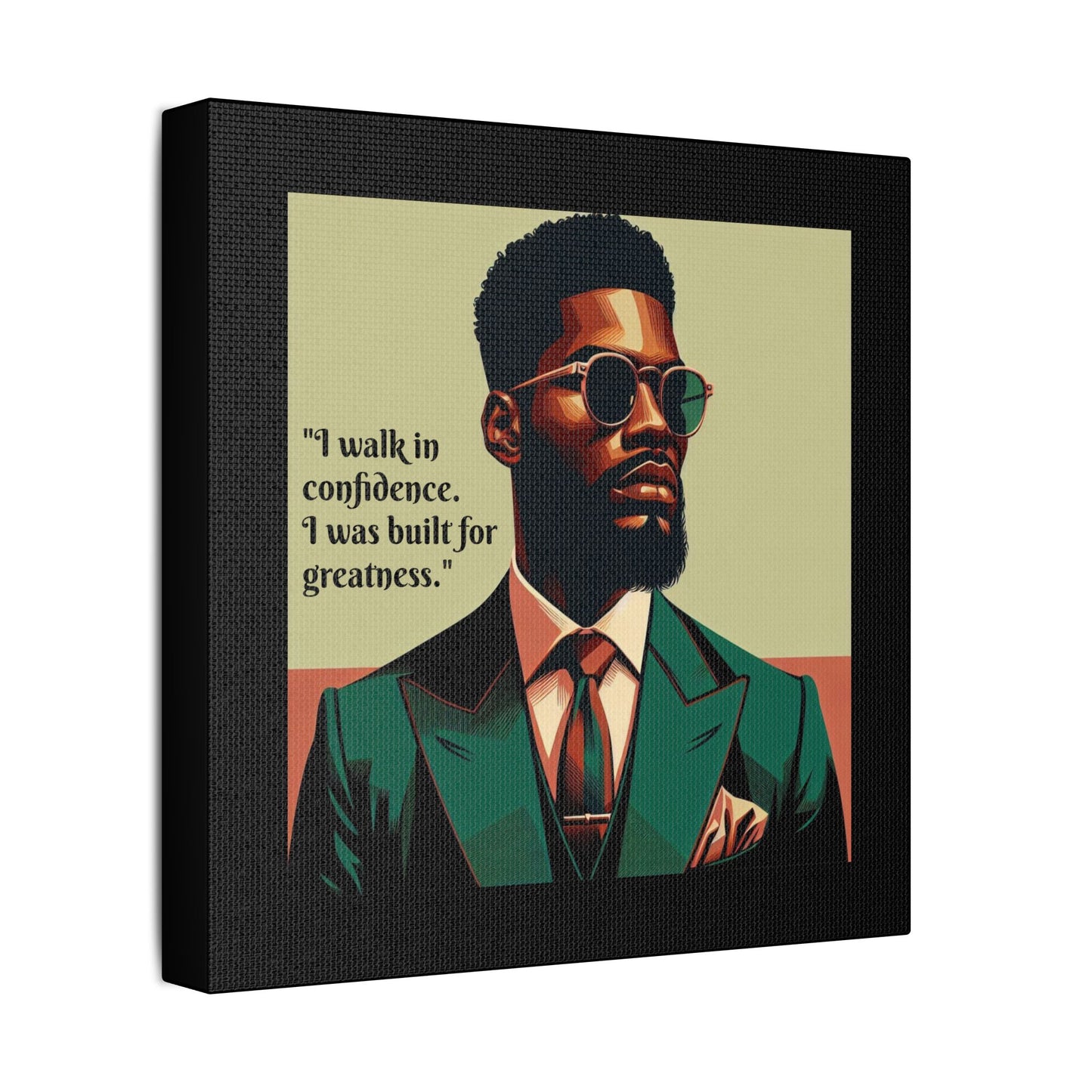 Afro Art Print Canvas, Wall Decor, Satin Stretched Canvas, African American Art, Office Decor, Home Decor - Built For Greatness
