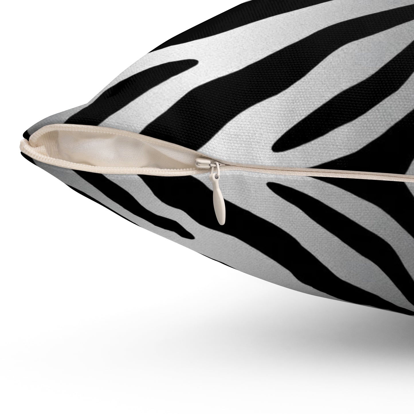 Chic Zebra Stripe Square Pillow - Stylish Home Décor - Silver
