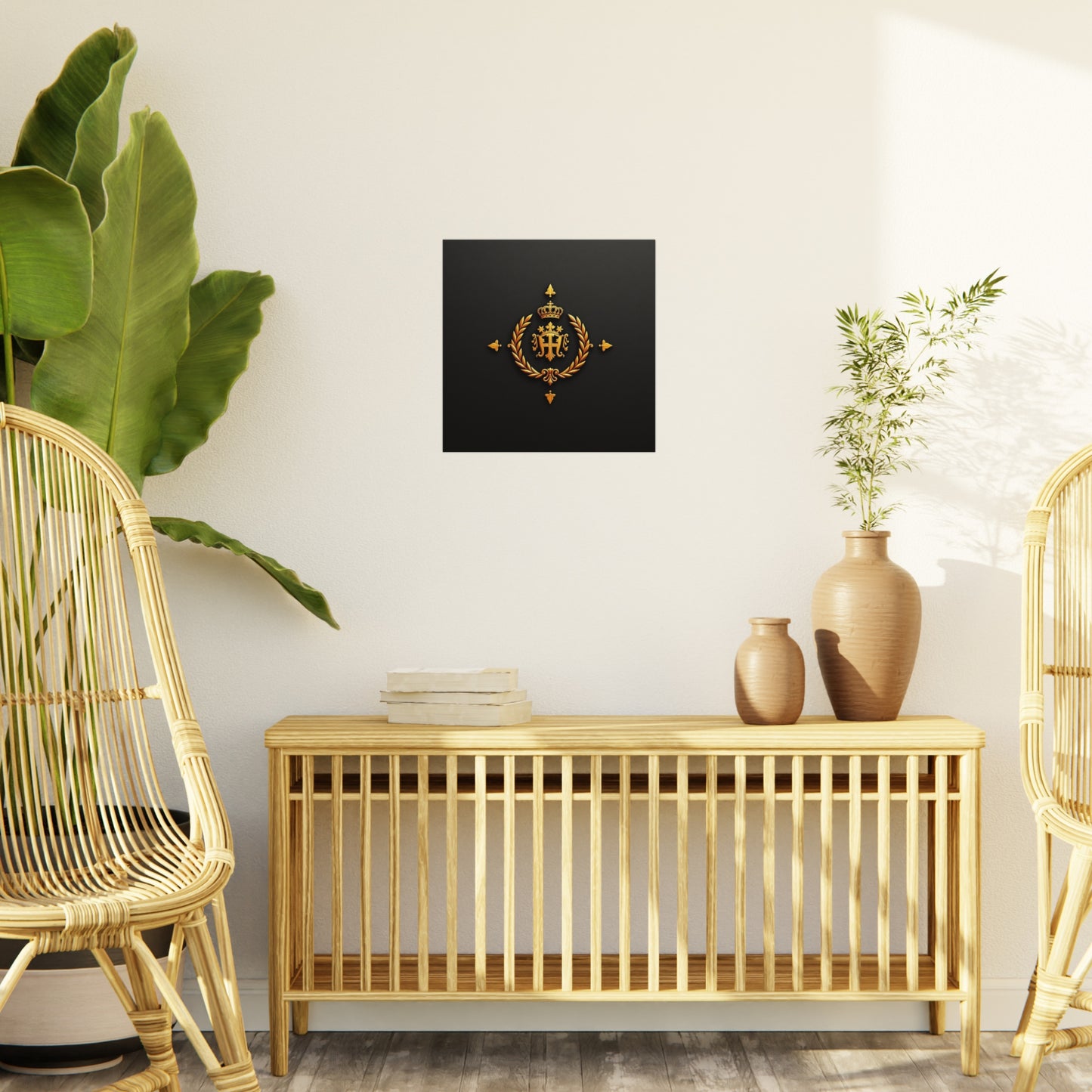 Elegant Foam Board Wall Art, Luxury Home Decor, Royal Crest Display, Office Decoration, Unique Gift Idea, Modern Wall Decor - Gold Crest