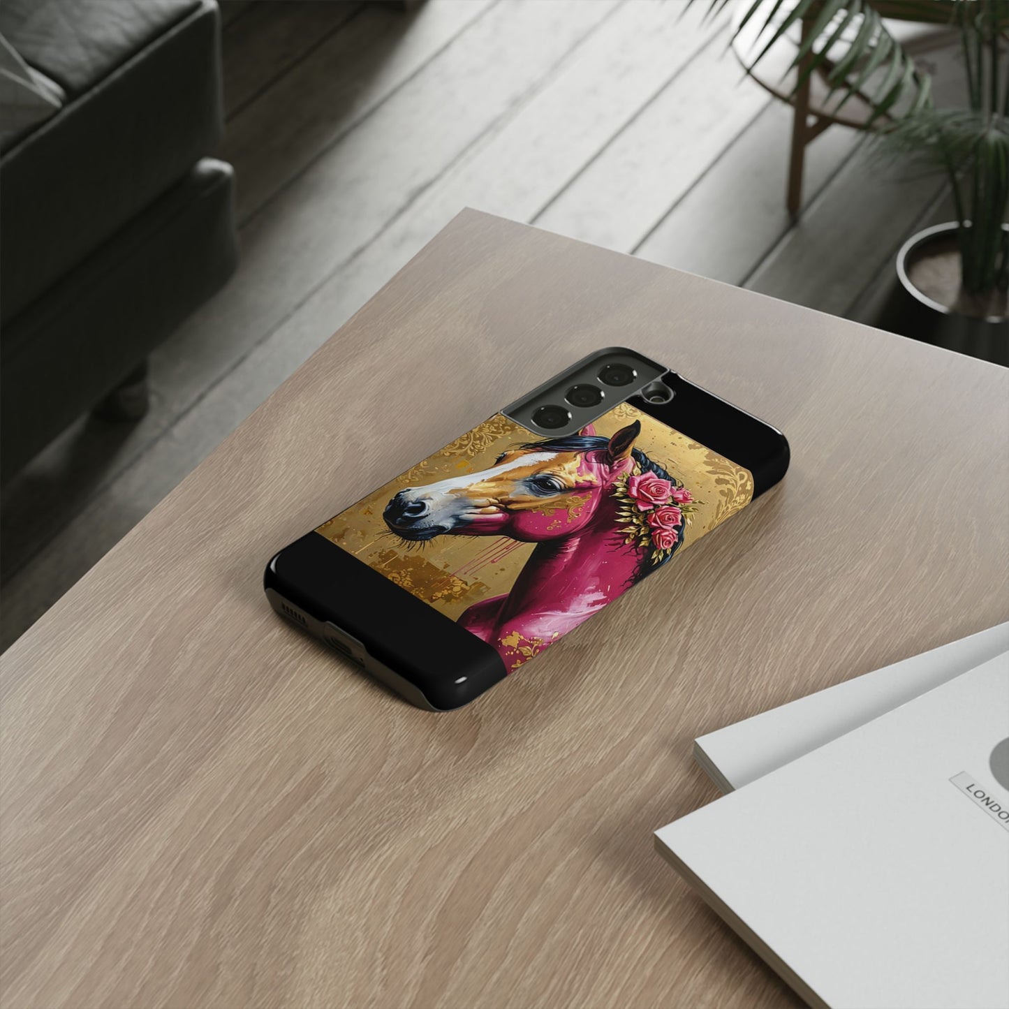 Phone Case - Elegant Horse Damask Design
