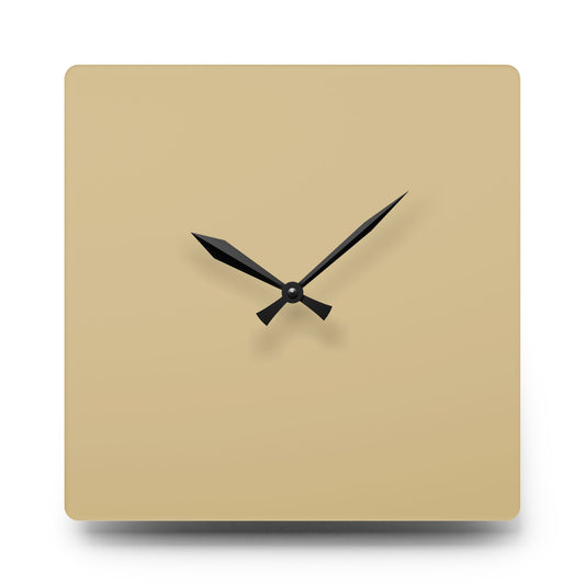 Vanilla Wheat Modern Minimalist Acrylic Wall Clock, Stylish Home Decor, Office Wall Art, Unique Gift for Housewarming, Boho Living Room Accent