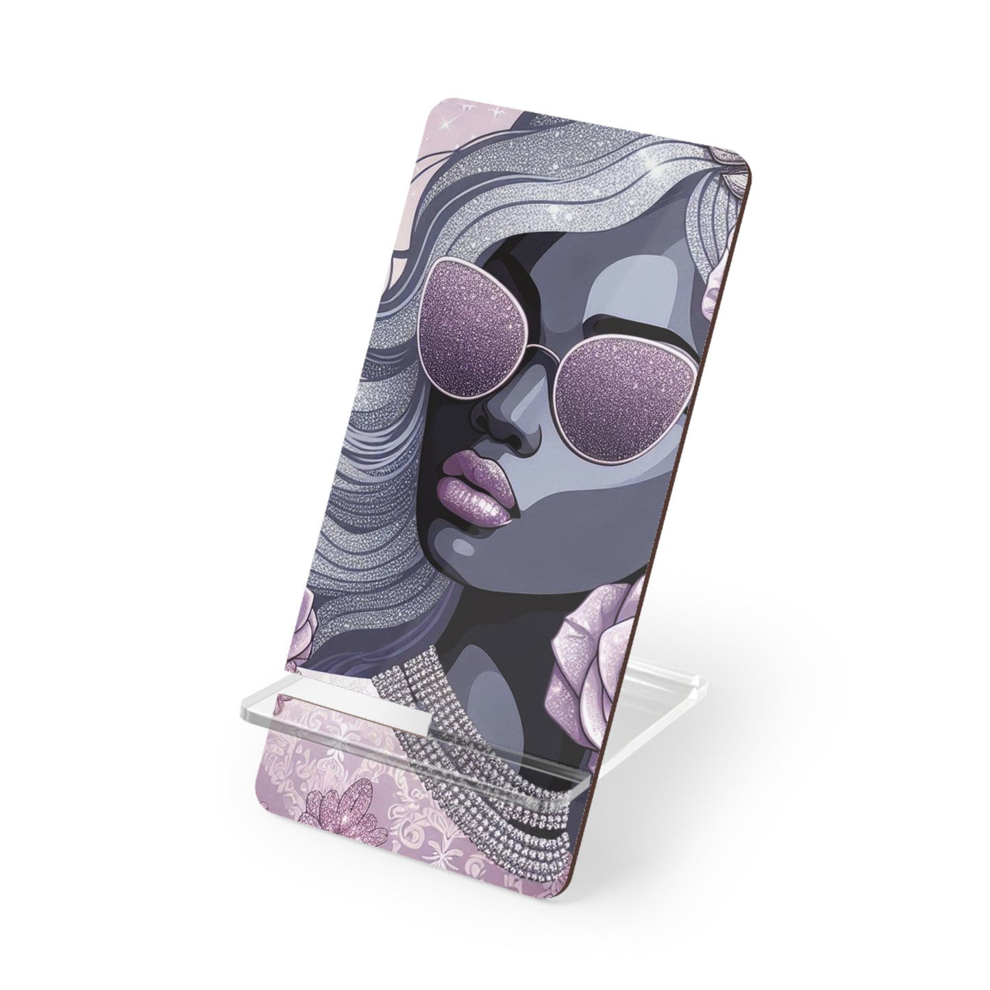 Chic Smartphone Stand | Elegant Mobile Display Holder, Desk Accessory, Gift for Her, Phone Holder-Lilac & Lavender