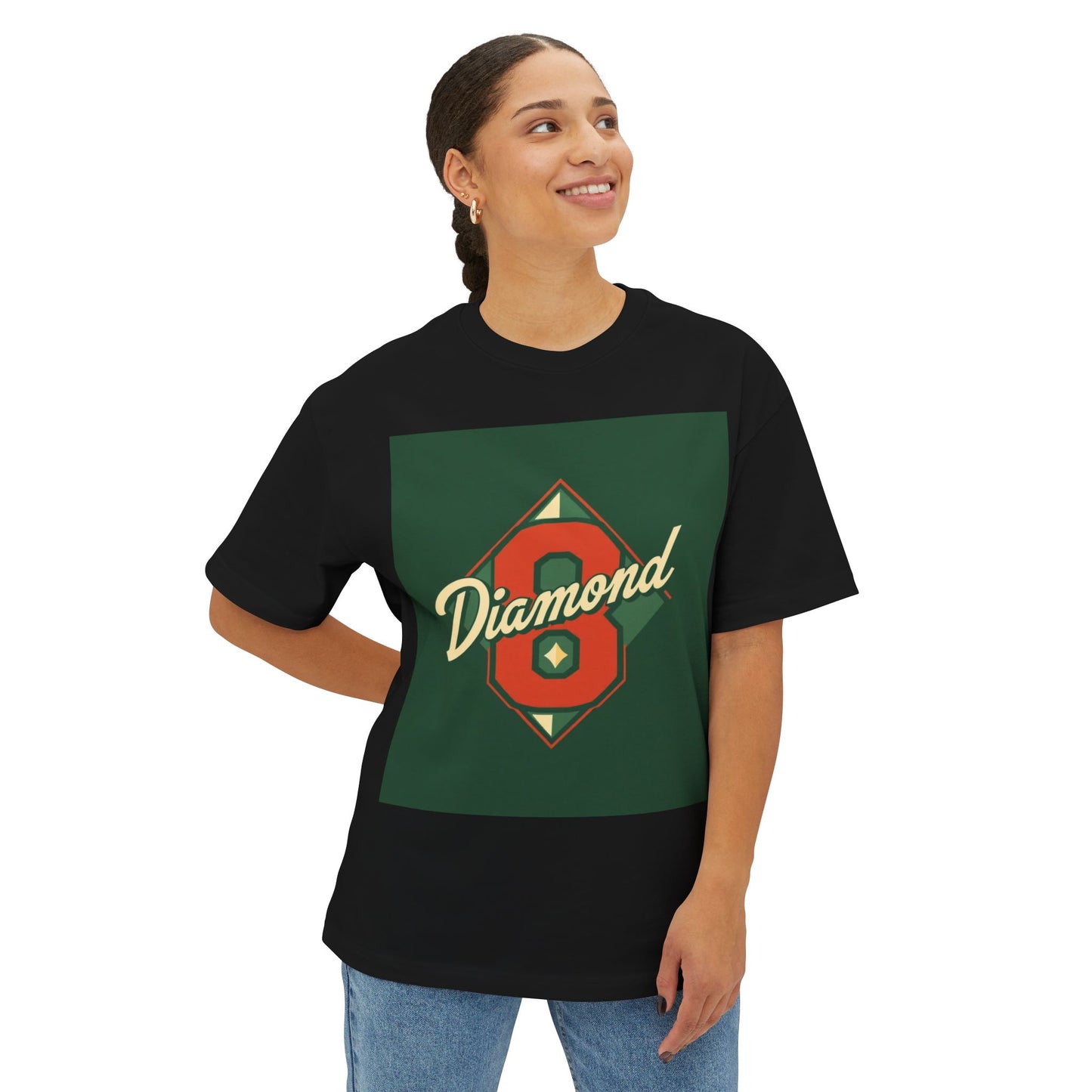Diamond Oversized Boxy Tee | Casual Streetwear, Gift for Him/Her, 90s Retro Style, Fashion Statement, Unique Graphic Tee - Diamond 8