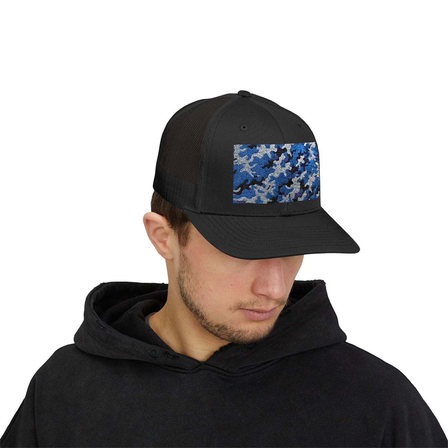 Camouflage Sequin Snapback Cap | Trendy Hats for Outdoor Lovers, Fashion Accessory, Gift for Him/Her, Summer Style - Blue Camo