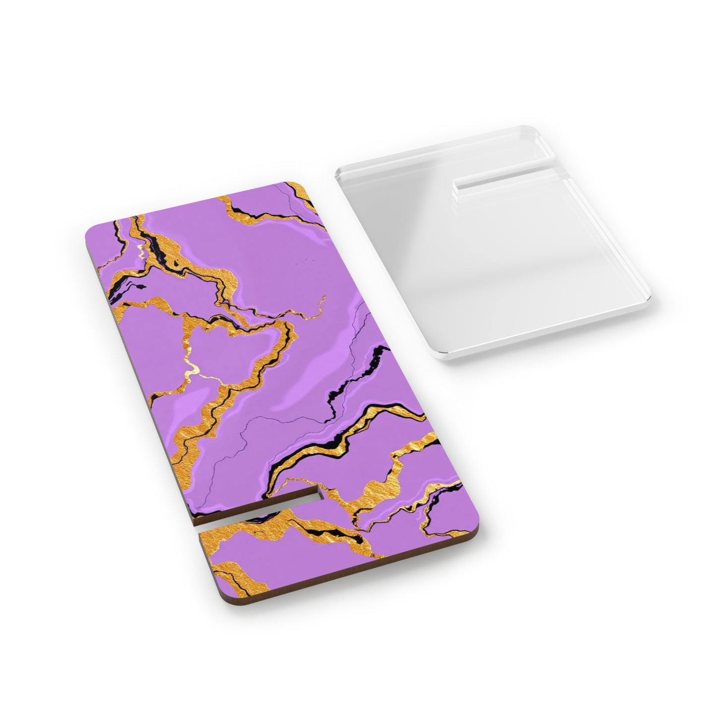Chic Smartphone Stand, Elegant Mobile Display Holder, Purple Marble Desk Accessory, Ideal Gift for Tech Lovers, Home Office Decor