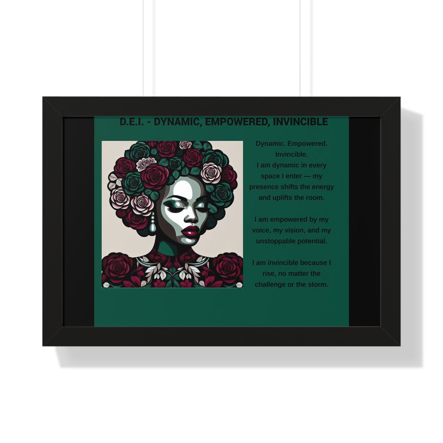 Empowered Woman Framed Poster - Dynamic, Empowered, Invincible Decor for Inspiration
