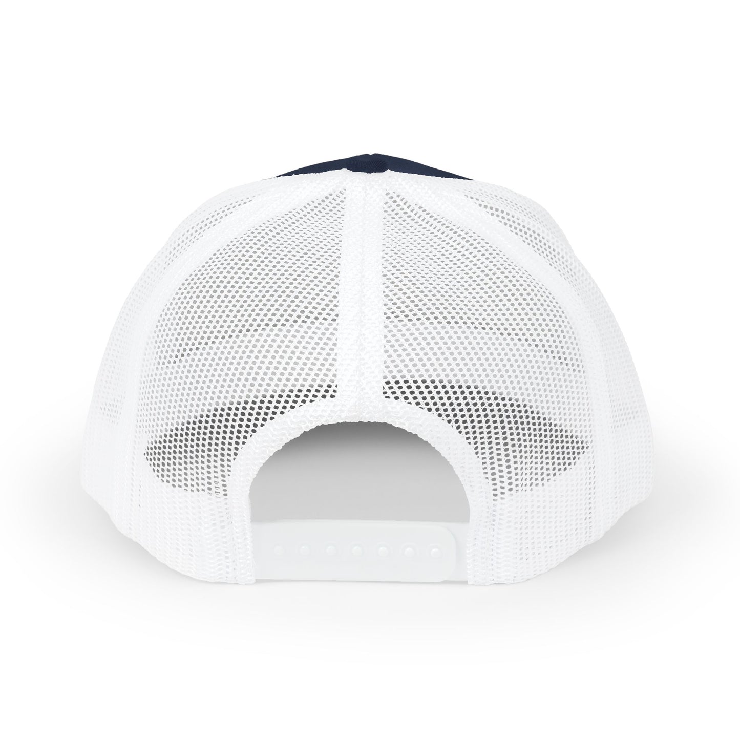 Vintage Navy Stripes & Baroque Trucker Cap — Retro 'VINTAGE' Embroidered Snapback